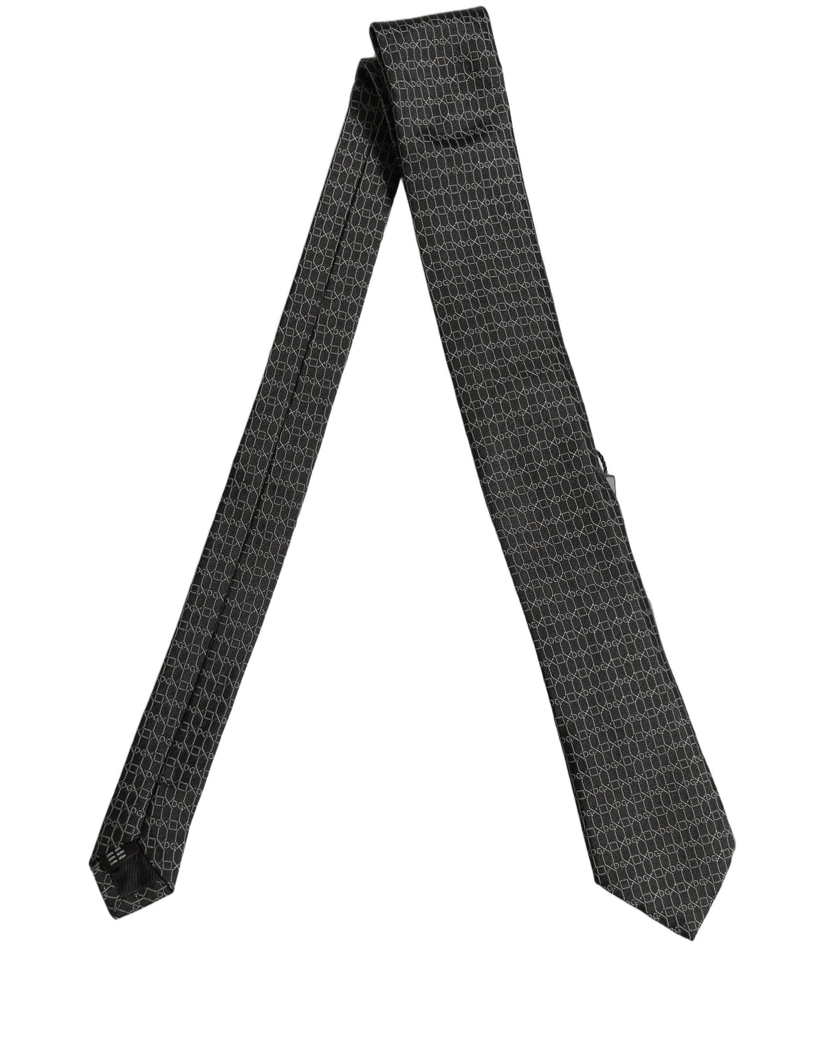 Dolce & Gabbana Dark Gray Silk DG Monogram Adjustable Men'sd NeckMen's Men's Tie