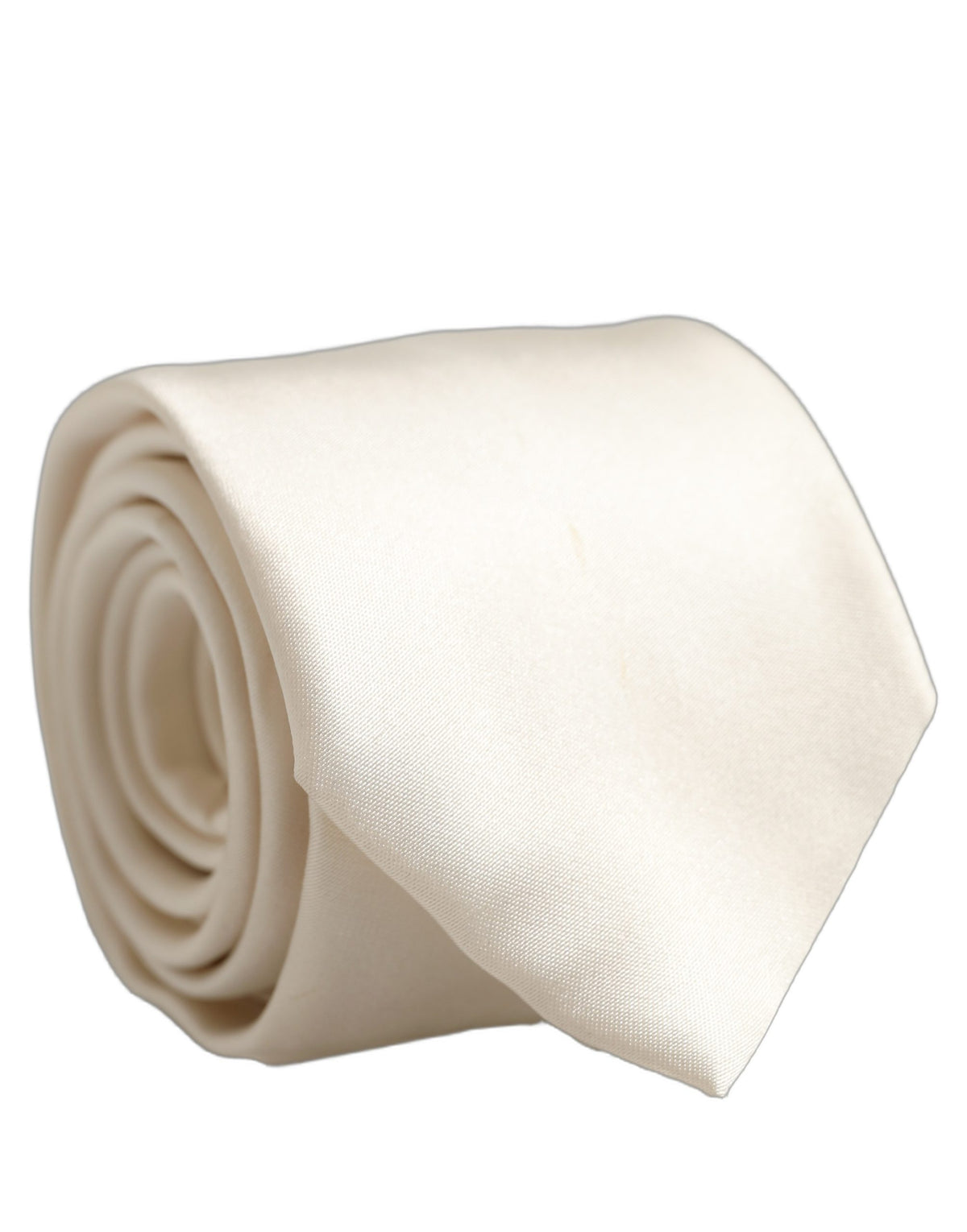 Dolce & Gabbana Cream Satin 100% Silk Adjustable Men'sd Men NeckMen's Men's Tie (Pre-Owned)