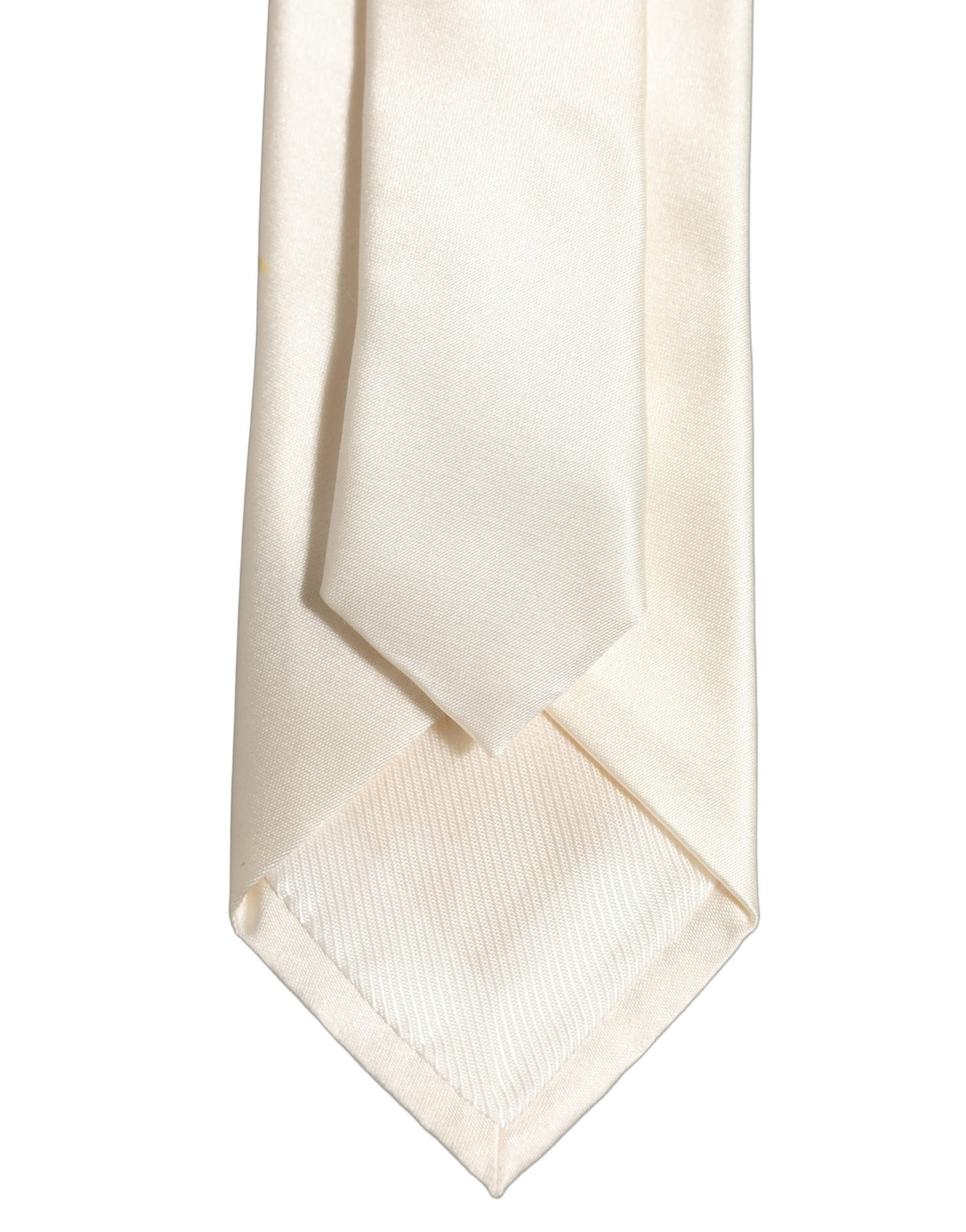 Dolce & Gabbana Cream Satin 100% Silk Adjustable Men'sd Men NeckMen's Men's Tie (Pre-Owned)