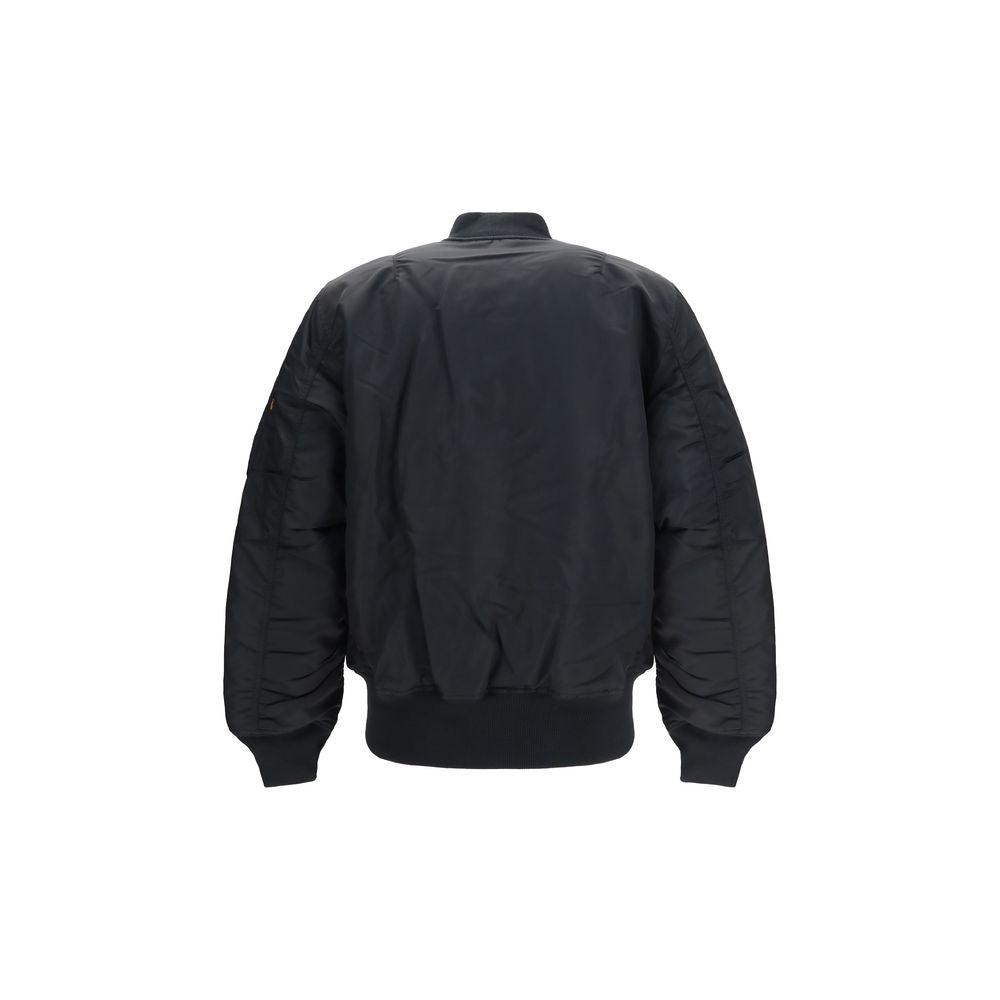 ALPHA INDUSTRIES Black Nylon Men's Bomber