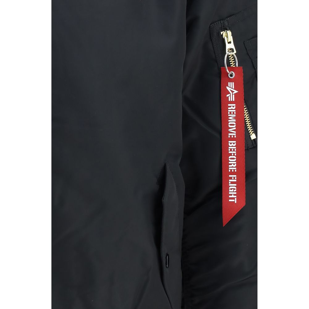 ALPHA INDUSTRIES Black Nylon Men's Bomber