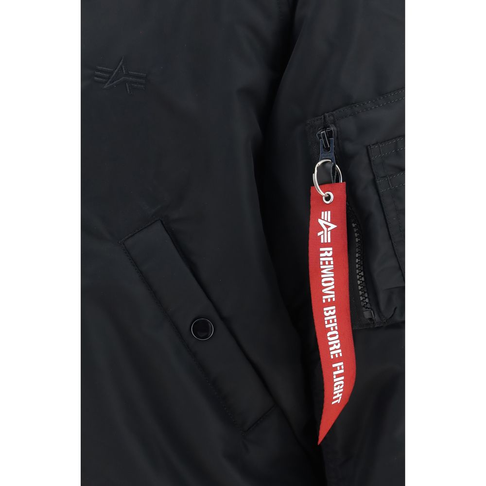 ALPHA INDUSTRIES Black Nylon Men's Bomber