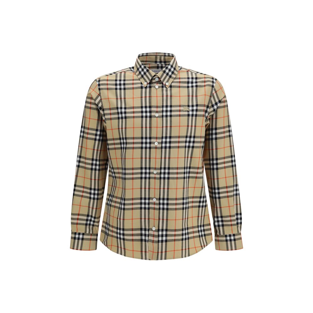 Burberry Beige Cotton Pattern Men's Shirt