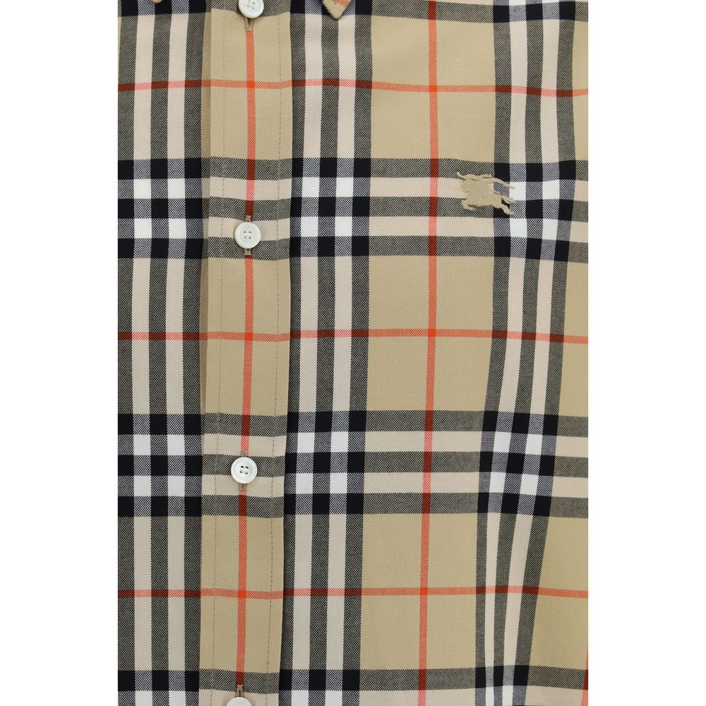 Burberry Beige Cotton Pattern Men's Shirt