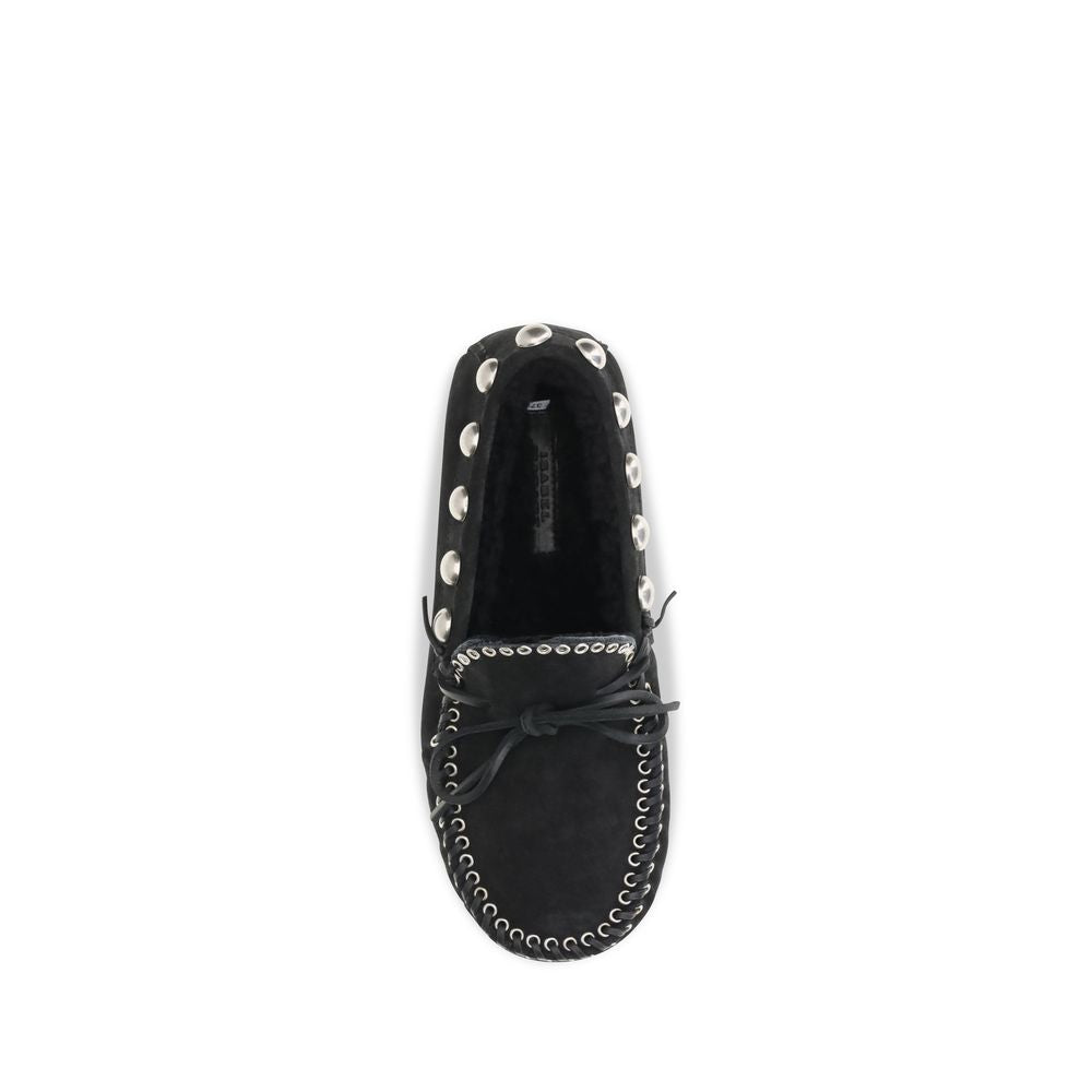 Isabel Marant Black Calf Leather Bos Taurus Slip-On Women's Loafers