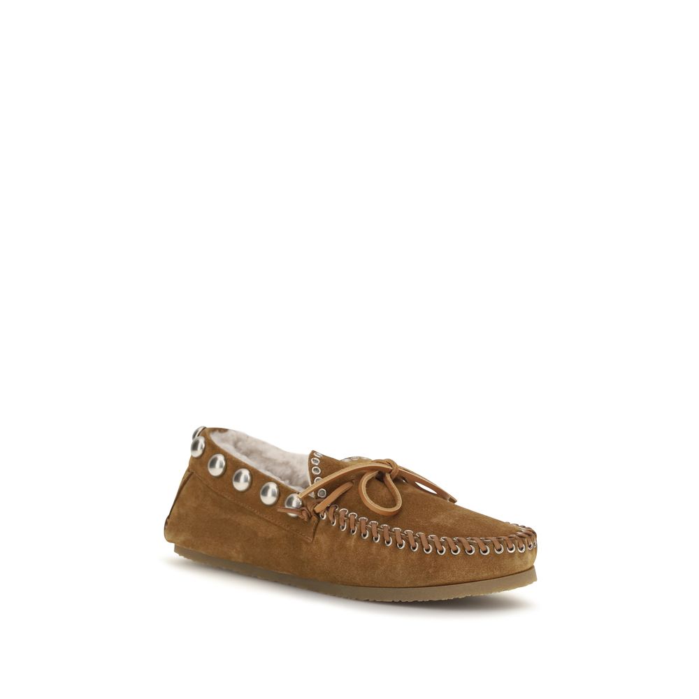Isabel Marant Brown Calf Leather Bos Taurus Slip-On Women's Loafers