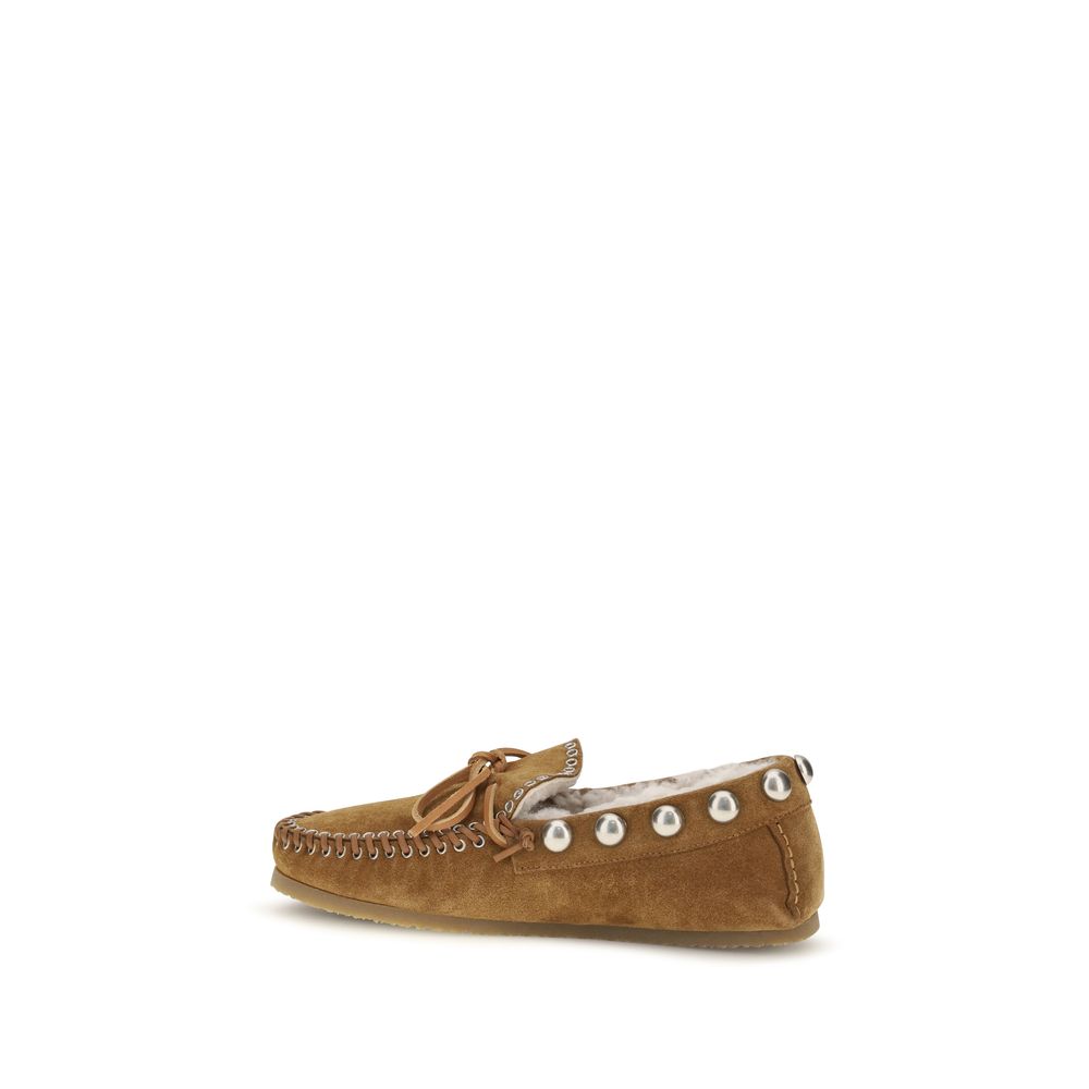 Isabel Marant Brown Calf Leather Bos Taurus Slip-On Women's Loafers