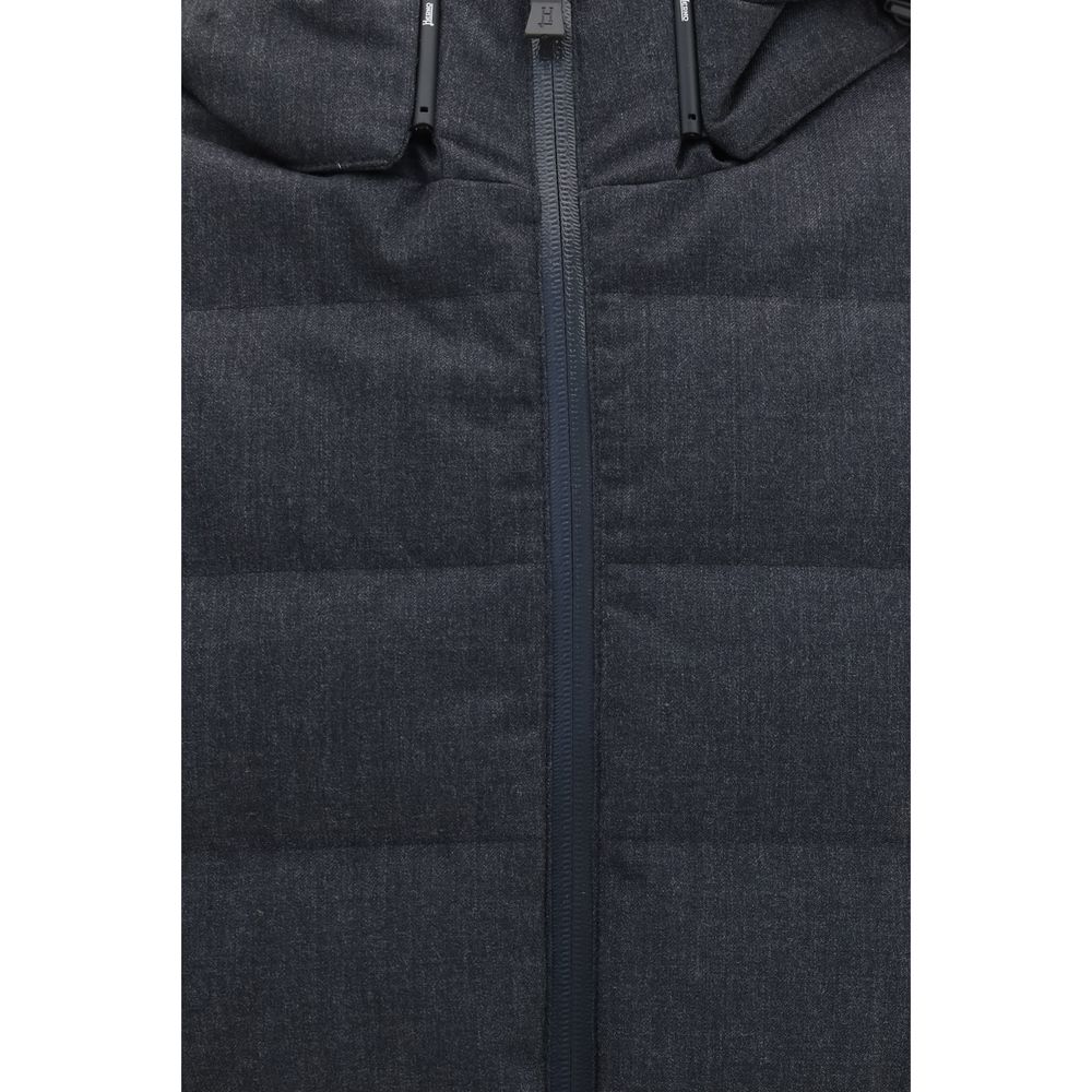 Herno Gray Polyester Full-Length Men's Jacket