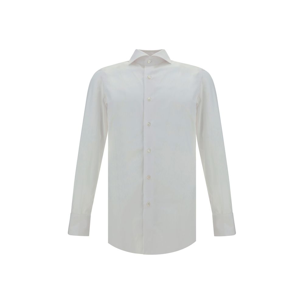 Finamore White Cotton Dress Men's Shirt