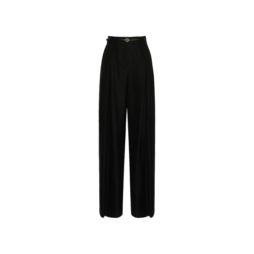 Max Mara Black Elastane Casual Women's Pants