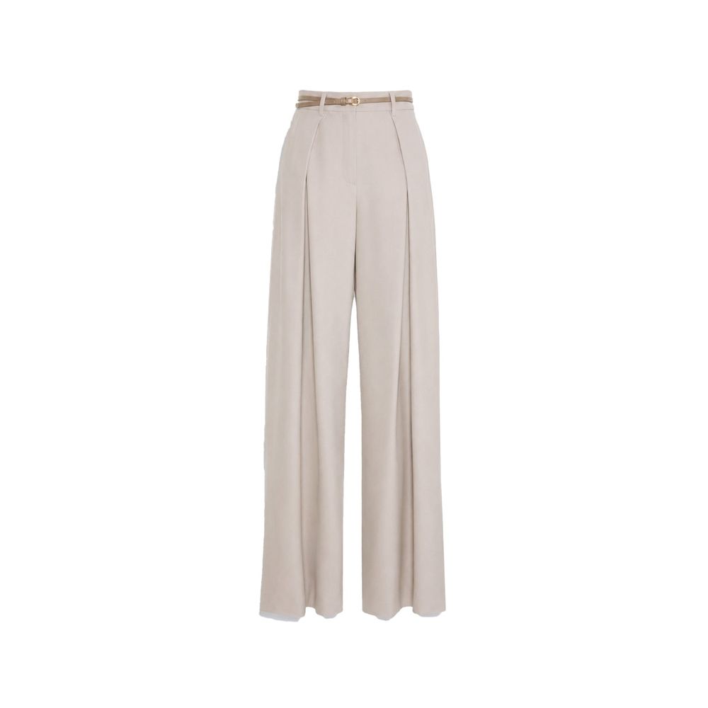 Max Mara Beige Elastane Casual Women's Pants