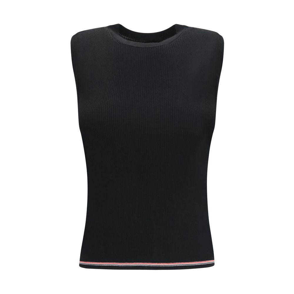 Thom Browne Black Wool Oves Aries Sleeveles Women's T-Shirt