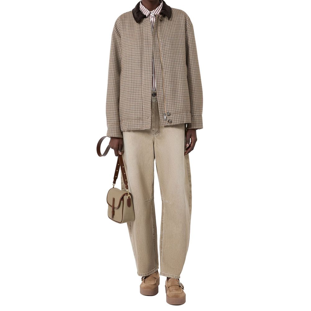 Max Mara Beige Cotton Relaxed Fit Women's Jeans