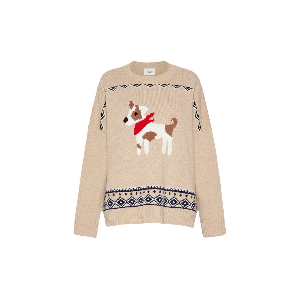 Max Mara Beige Virgin Wool Women's Sweatshirt