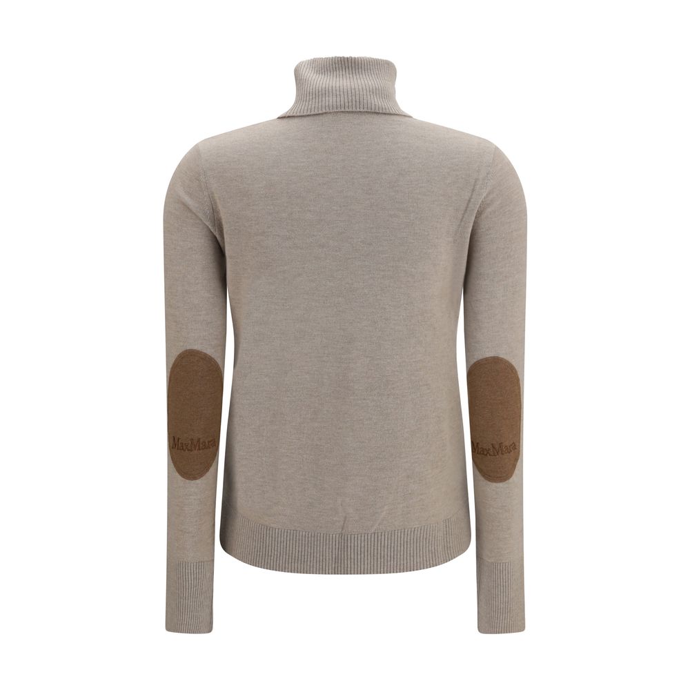 'S Max Mara Beige Wool Oves Aries Women's Turtleneck
