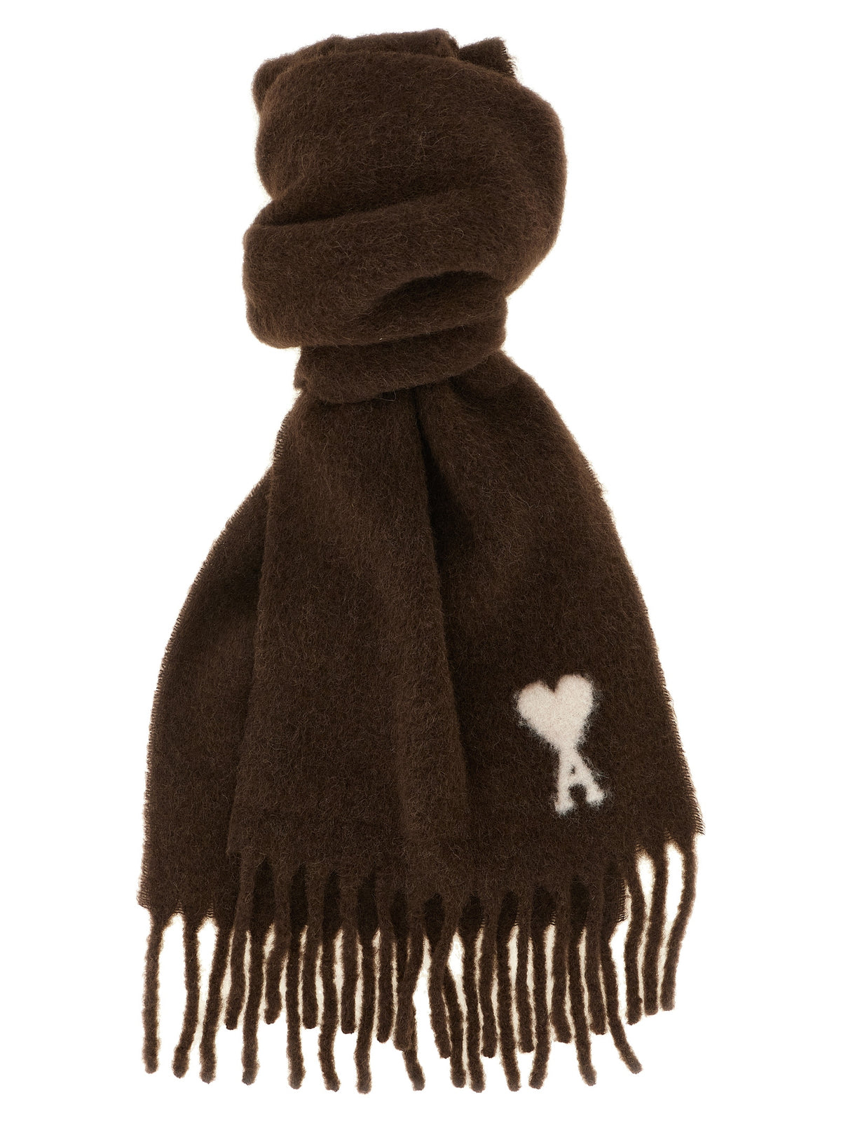 Ami Paris Brown Alpaca Leather  Foulard