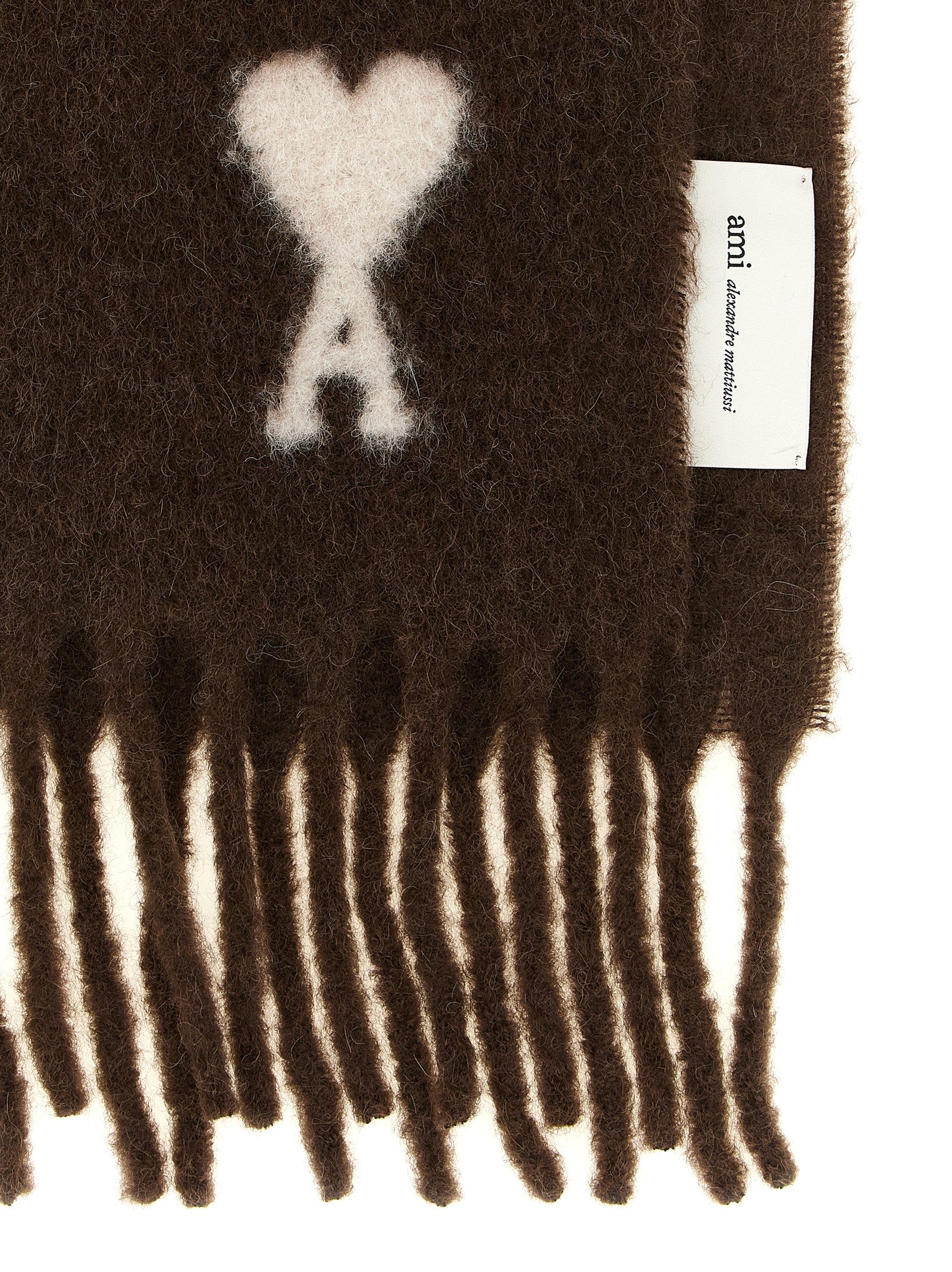 Ami Paris Brown Alpaca Leather  Foulard