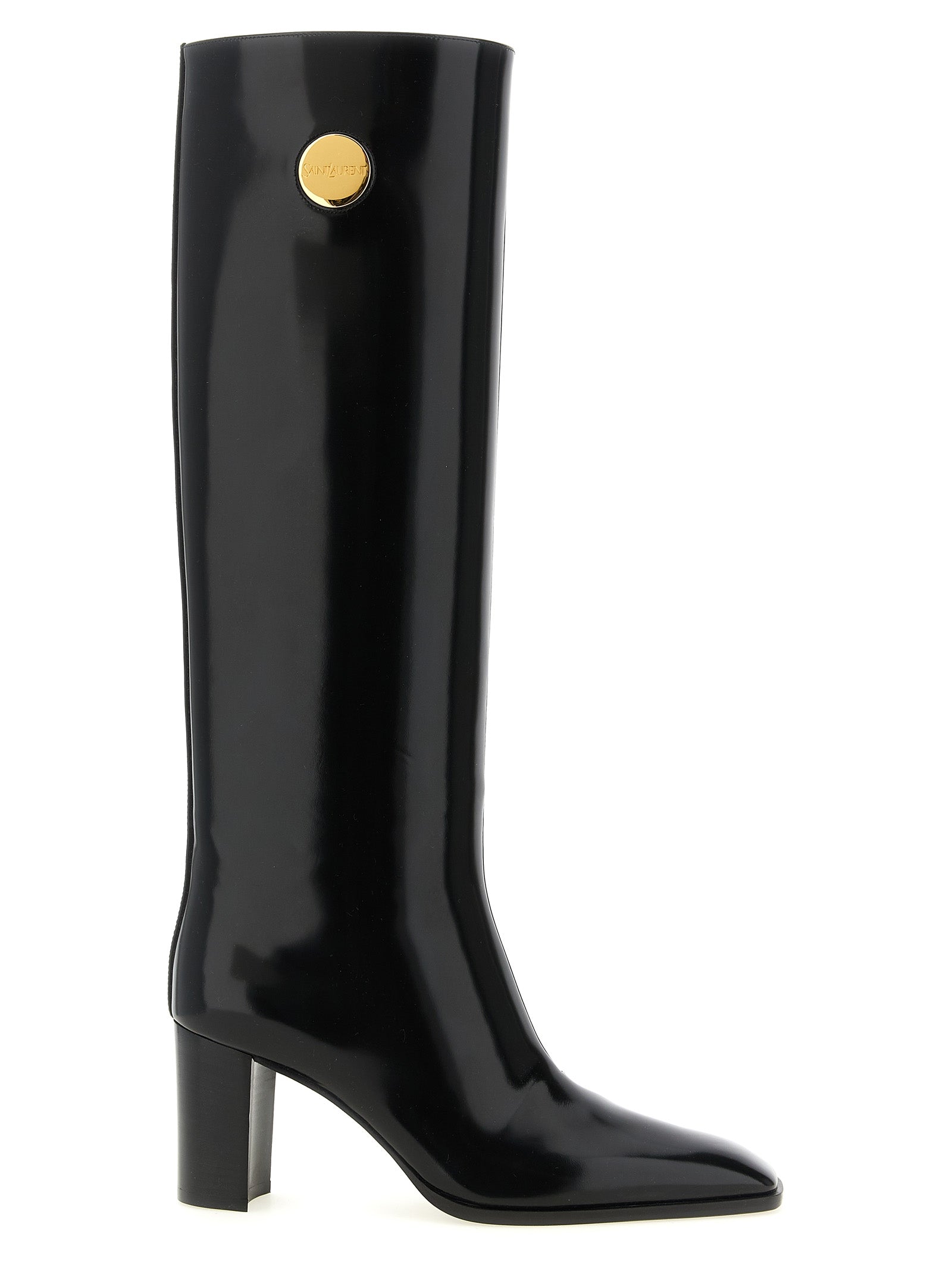 Saint Laurent Black Calfskin Over The Women's Knee