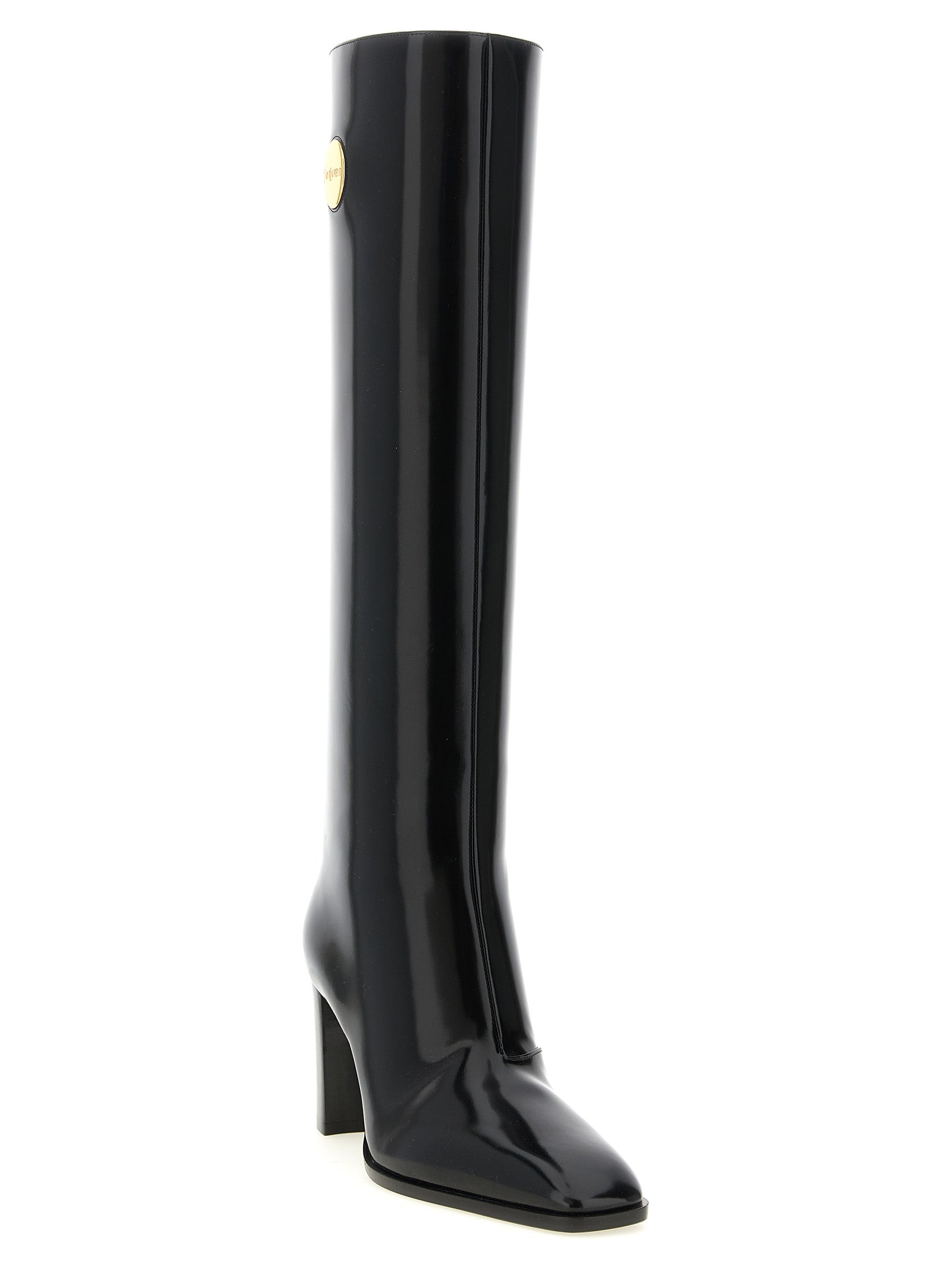 Saint Laurent Black Calfskin Over The Women's Knee