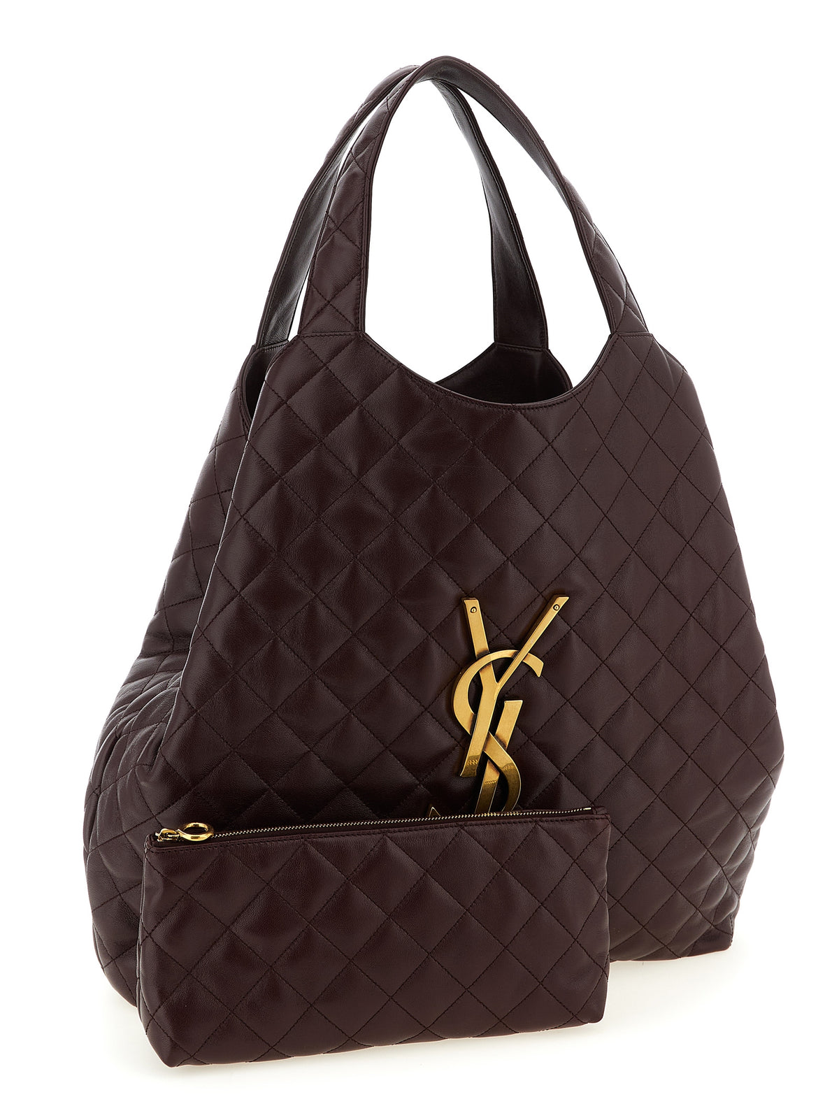 Saint Laurent Bordeaux Lamb Leather Tote Women's Bag
