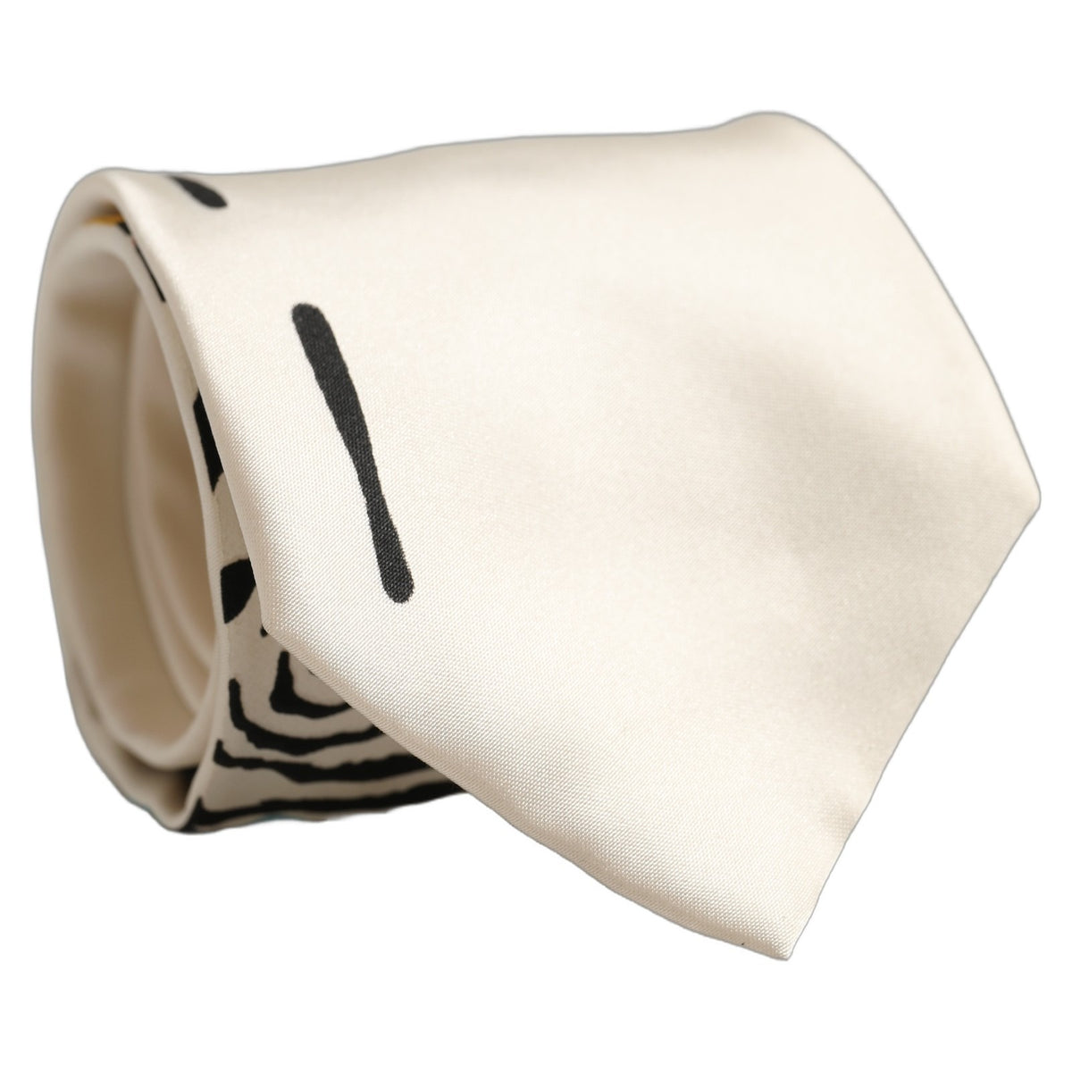 Dolce & Gabbana White Silk Floral Graphic Adjustable Men'sd Men NeckMen's Men's Tie (Pre-Owned)