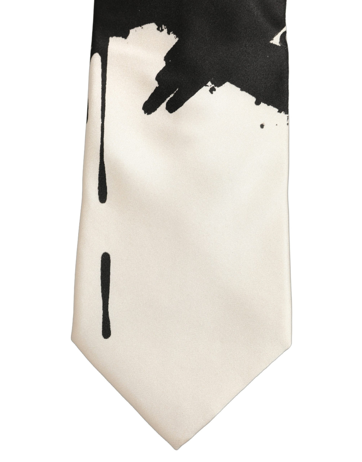 Dolce & Gabbana White Silk Floral Graphic Adjustable Men'sd Men NeckMen's Men's Tie (Pre-Owned)
