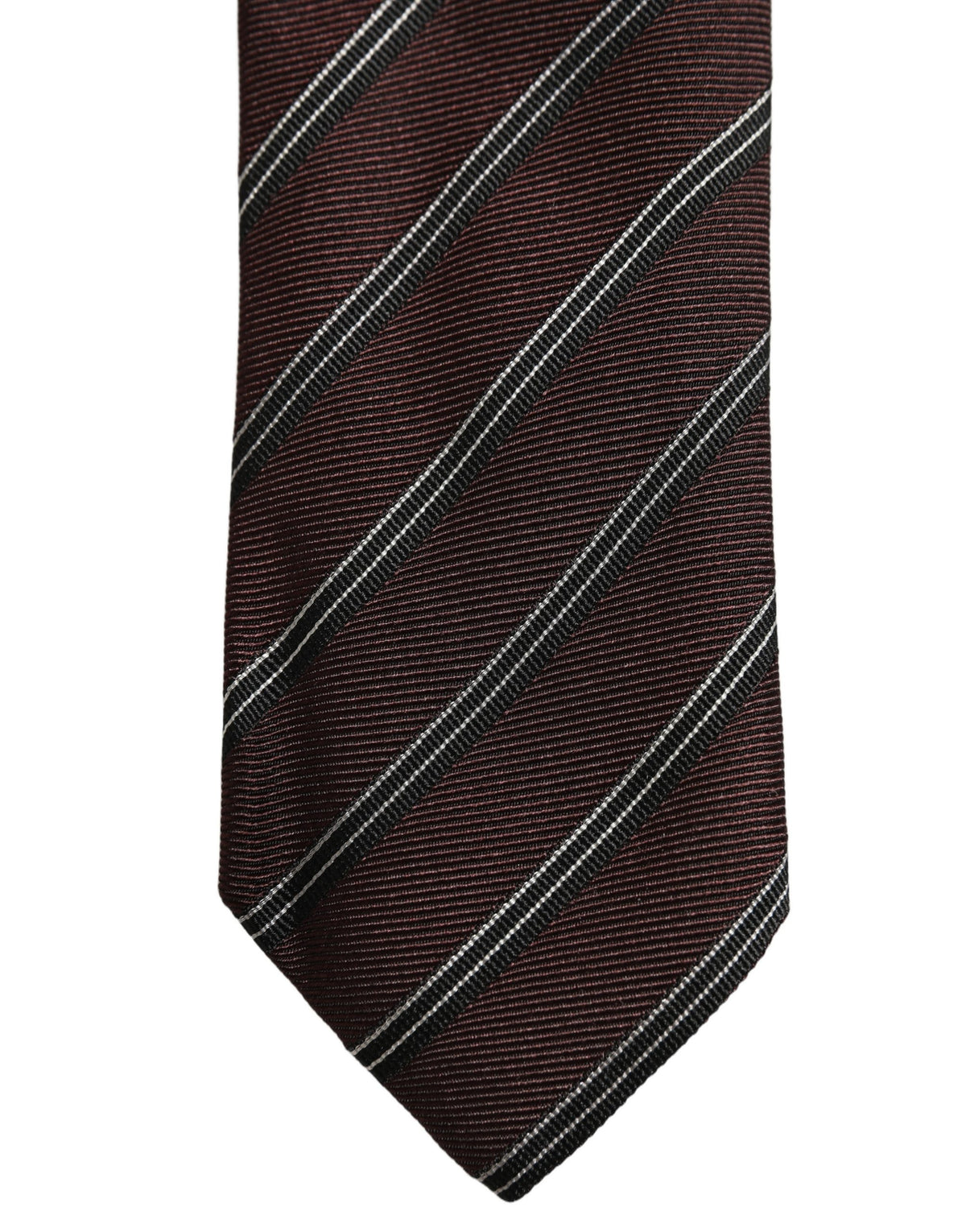 Dolce & Gabbana Burgundy Stripes Silk Adjustable NeckMen's Accessory Men's Tie