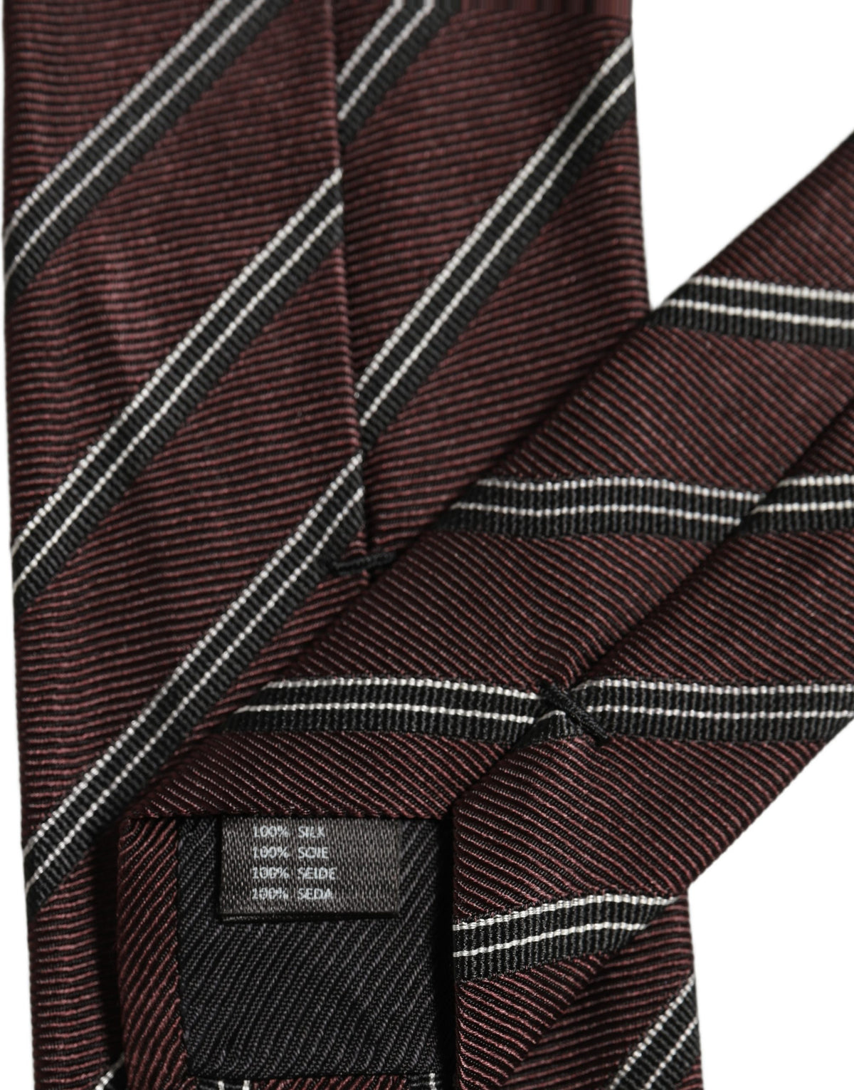 Dolce & Gabbana Burgundy Stripes Silk Adjustable NeckMen's Accessory Men's Tie