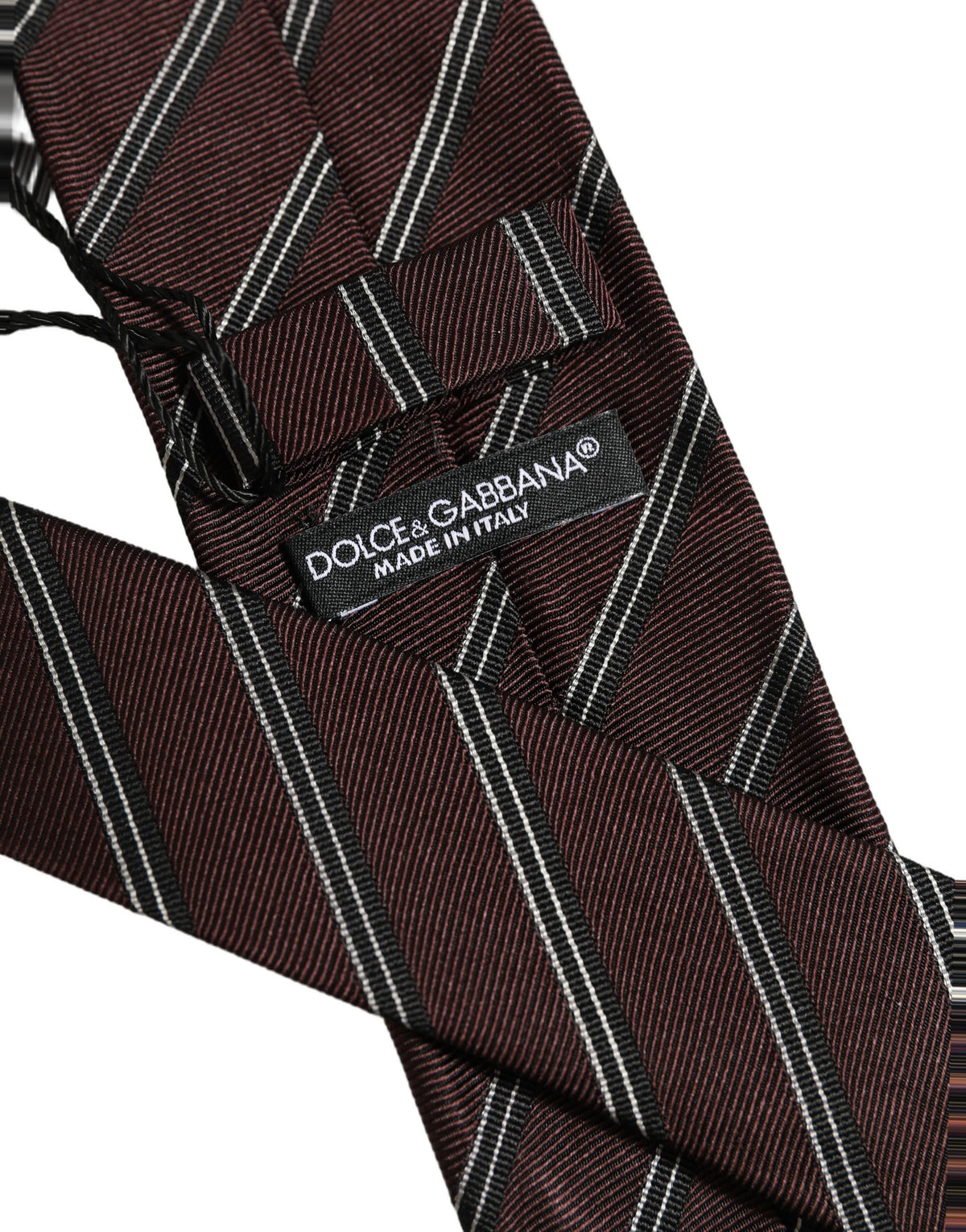 Dolce & Gabbana Burgundy Stripes Silk Adjustable NeckMen's Accessory Men's Tie