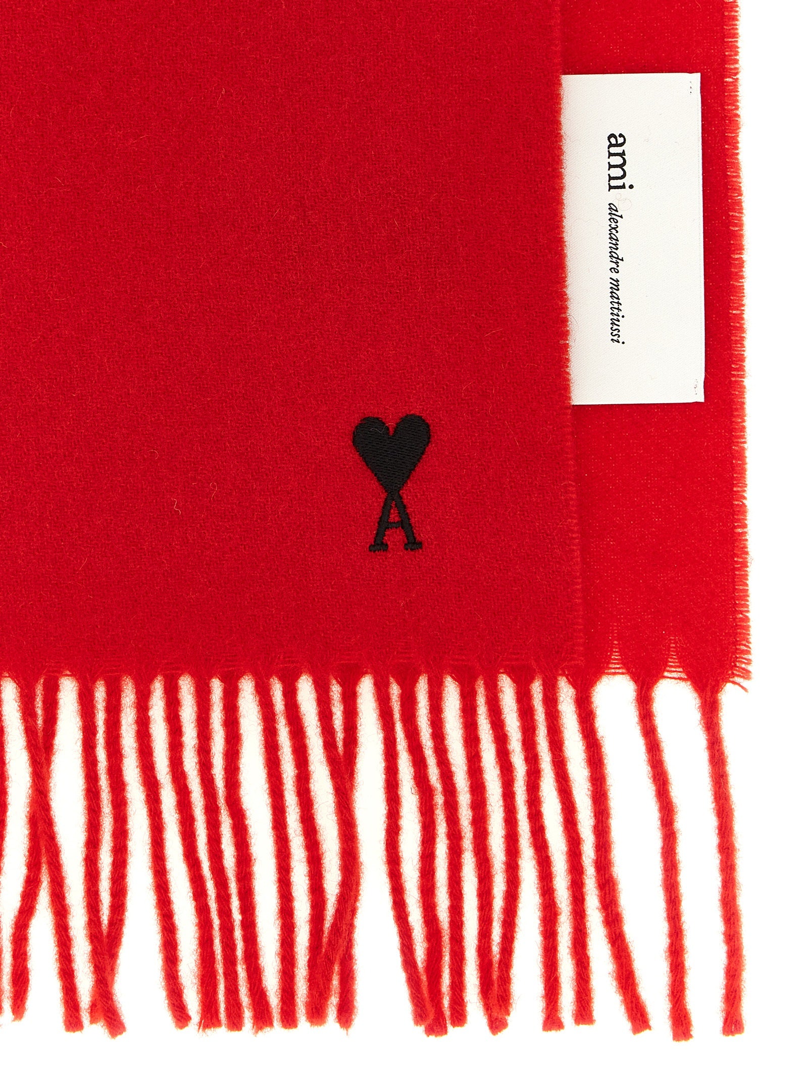 Ami Paris Red Wool  Scarf