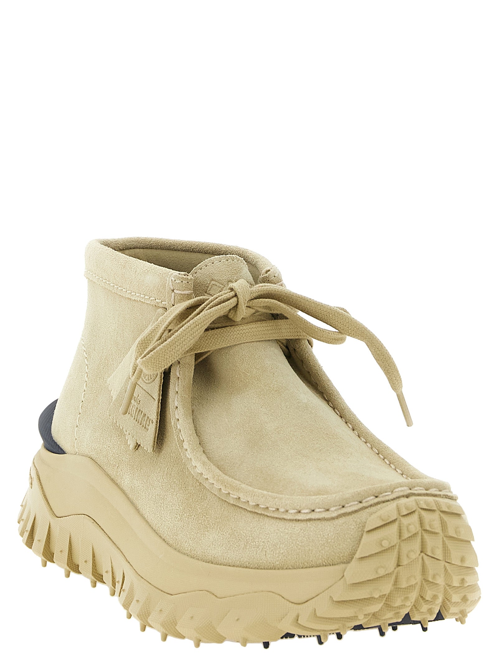 Moncler Beige Leather Ankle Men's Boots