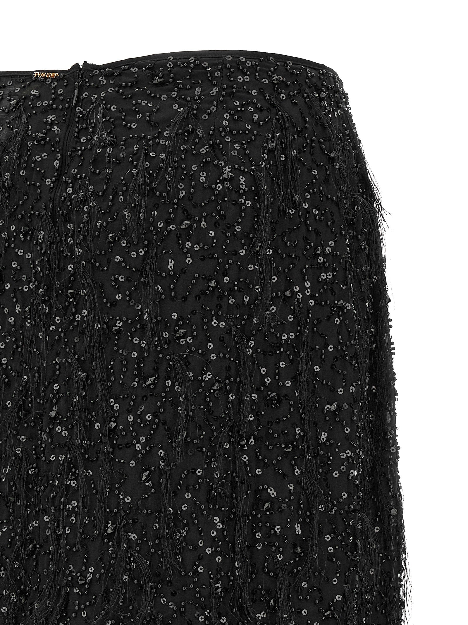 Twinset Black Polyester Midi Women's Skirt