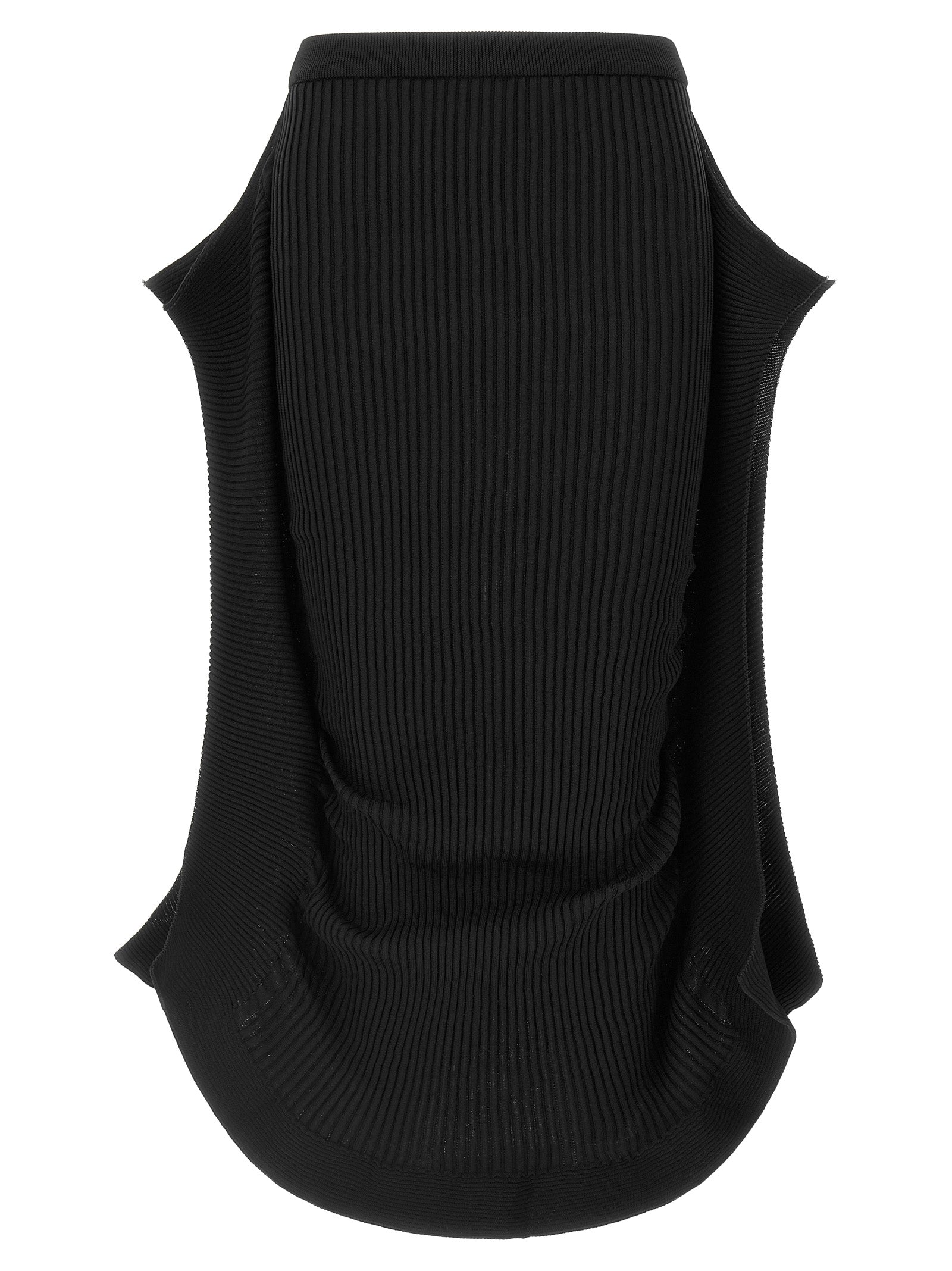 Issey Miyake Black Polyester Midi Women's Skirt