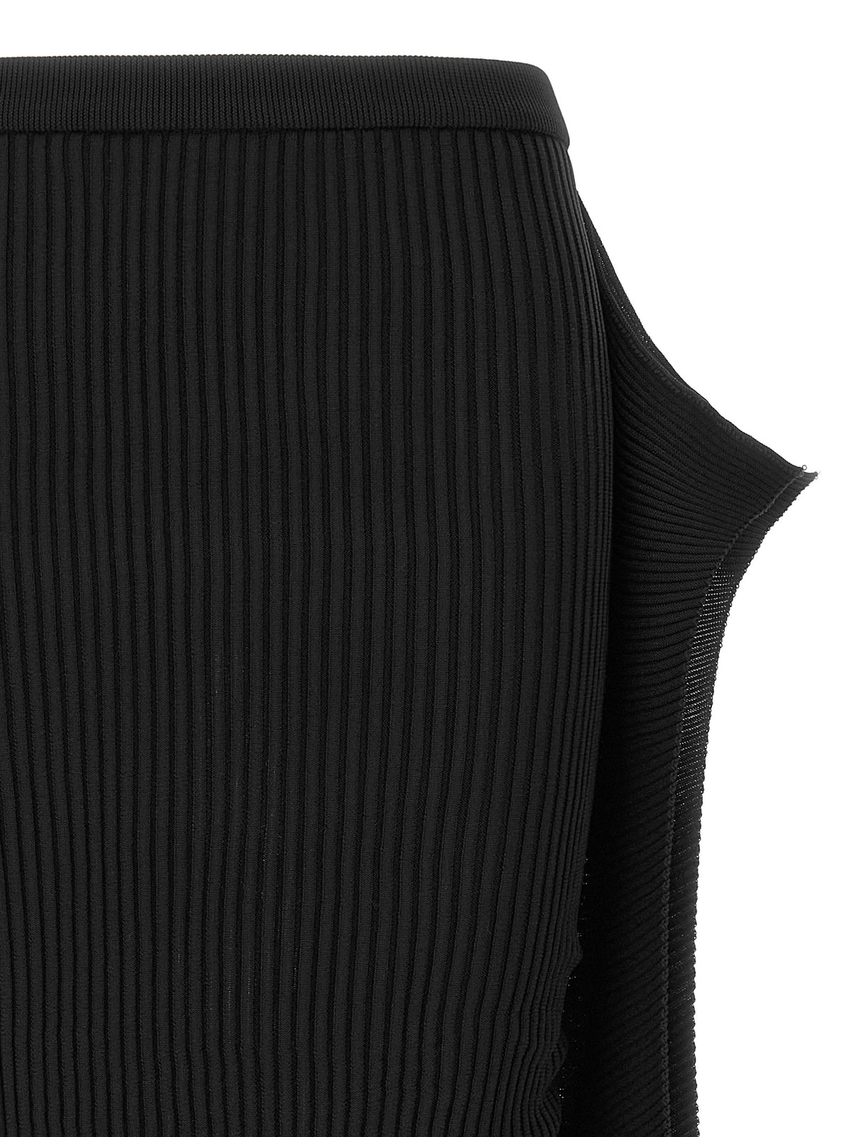 Issey Miyake Black Polyester Midi Women's Skirt