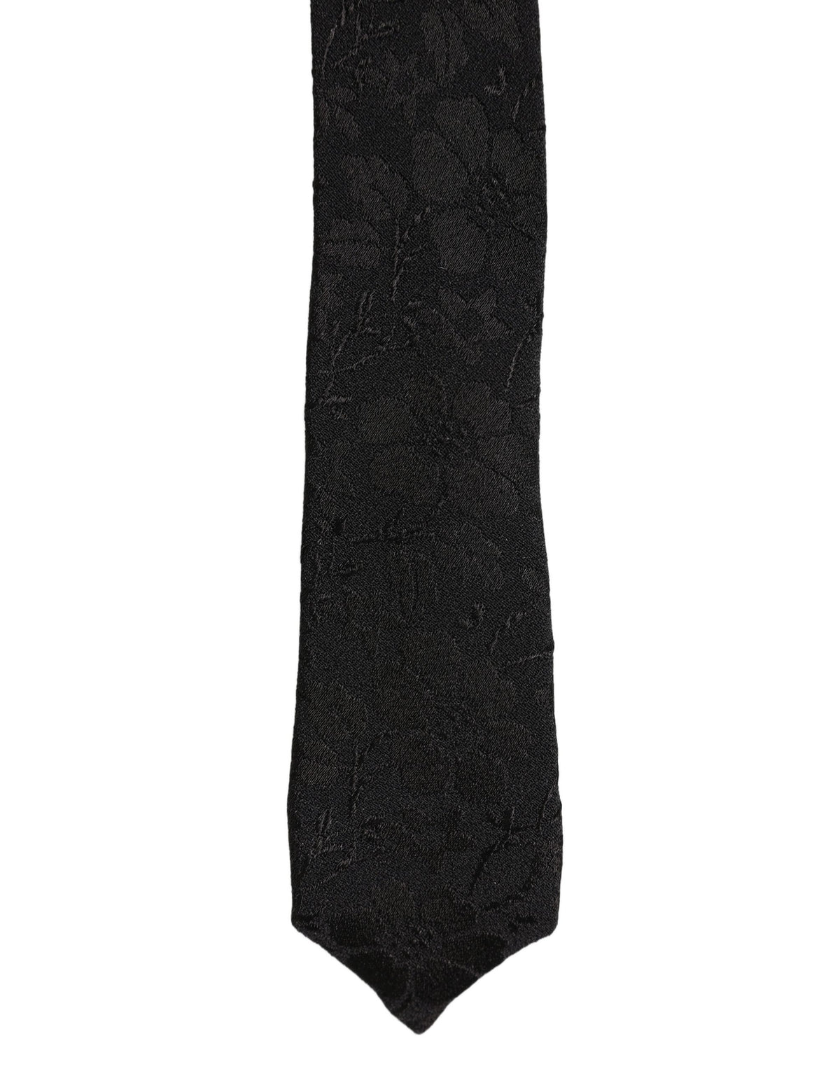 Dolce & Gabbana Black Floral Brocade Silk Adjustable NeckMen's Accessory Men's Tie