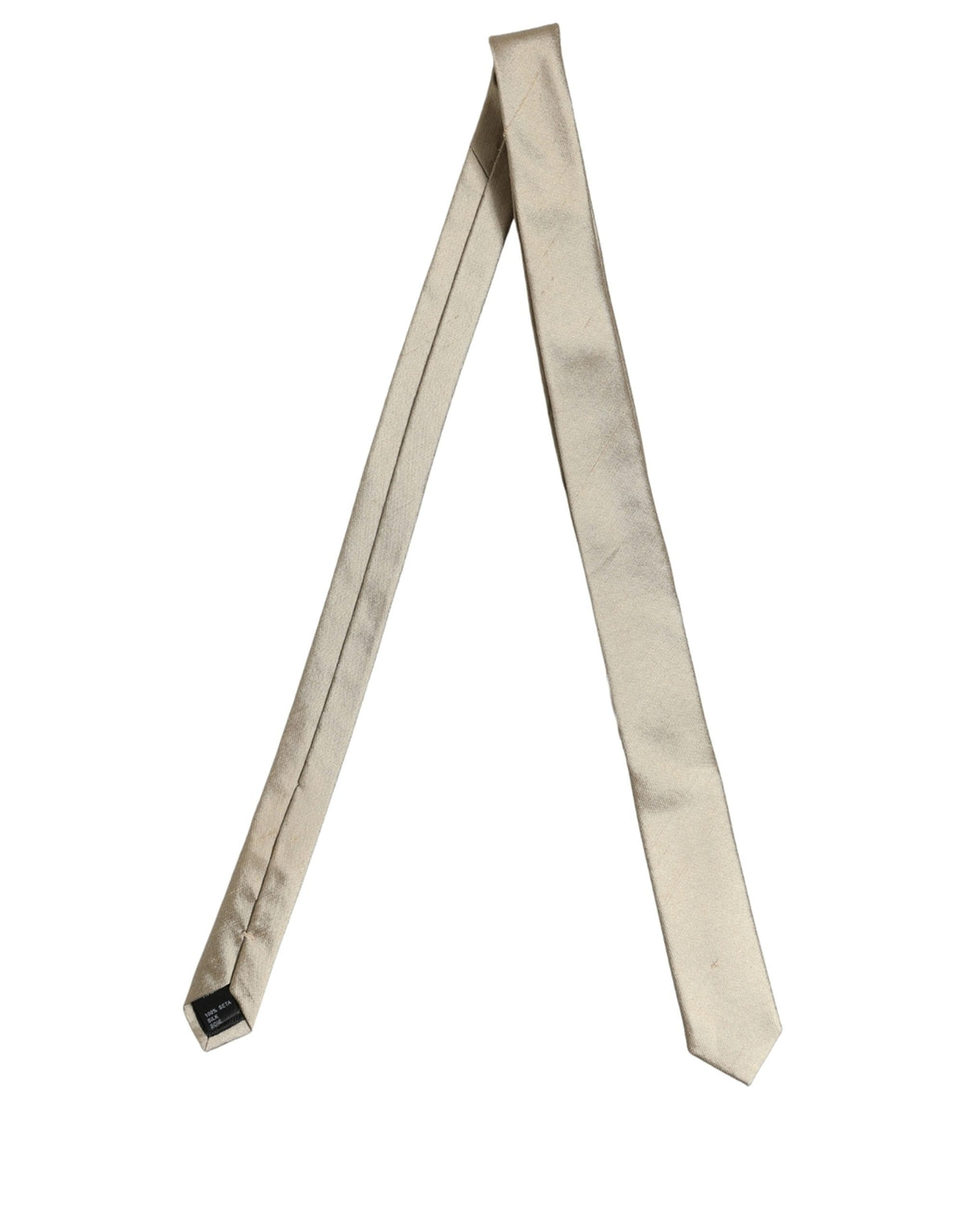 Dolce & Gabbana Gold Satin Silk Textured Adjustable NeckMen's Accessory Men's Tie
