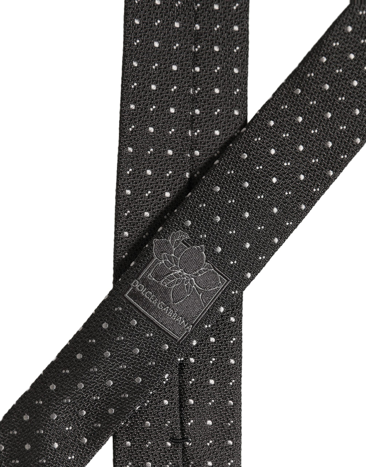 Dolce & Gabbana Dark Gray Polka Dot Silk Adjustable NeckMen's Accessory Men's Tie