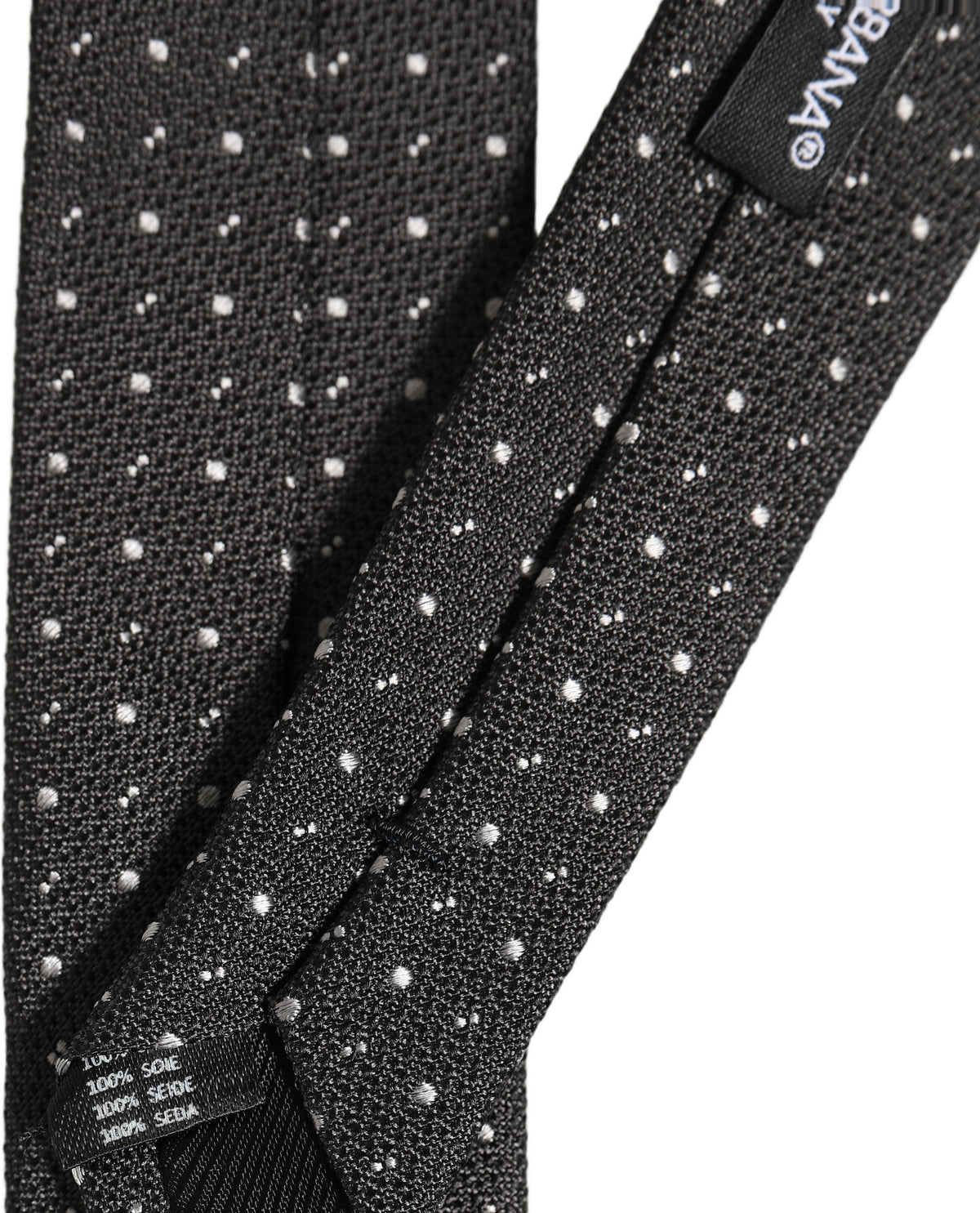 Dolce & Gabbana Dark Gray Polka Dot Silk Adjustable NeckMen's Accessory Men's Tie