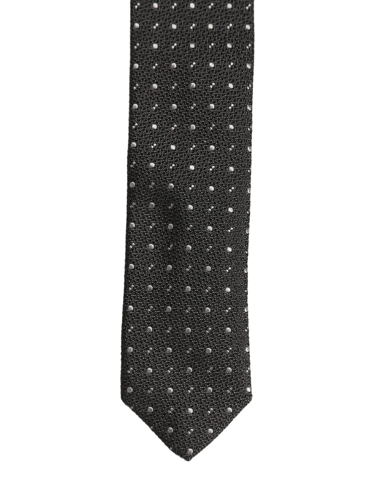 Dolce & Gabbana Dark Gray Polka Dot Silk Adjustable NeckMen's Accessory Men's Tie