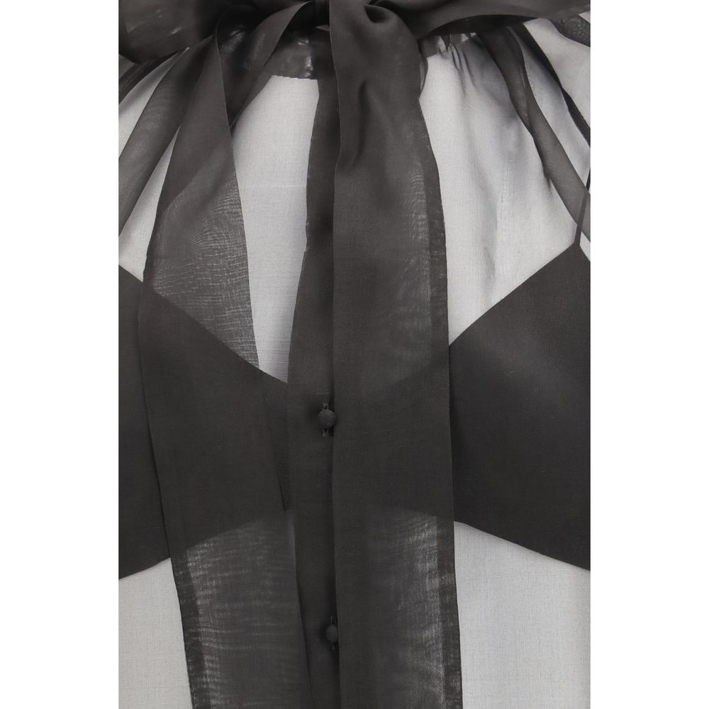 Ermanno Scervino Black Silk Women's Blouse