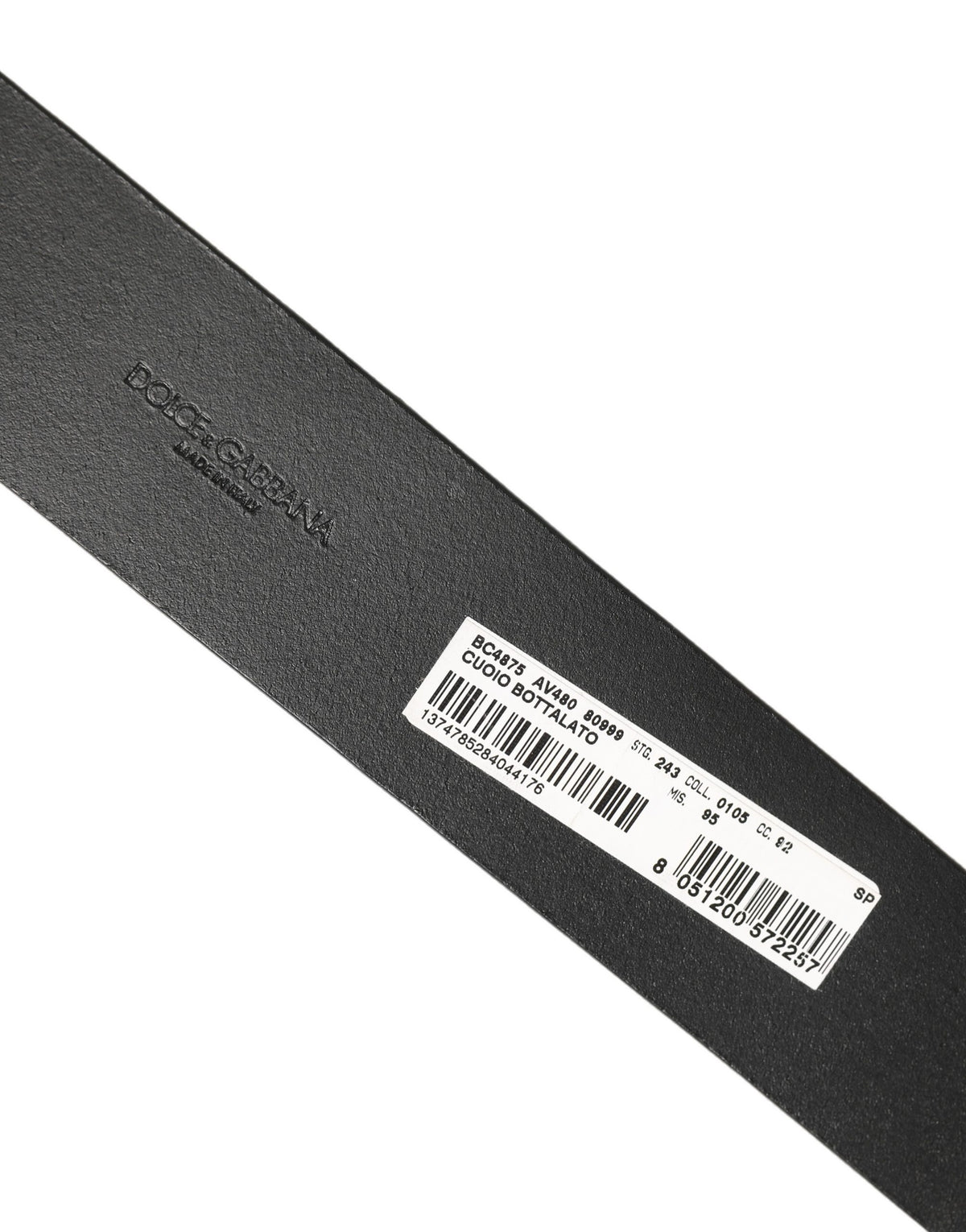Dolce & Gabbana Black Leather Silver Tone Square Buckle Men's Belt (Pre-Owned)