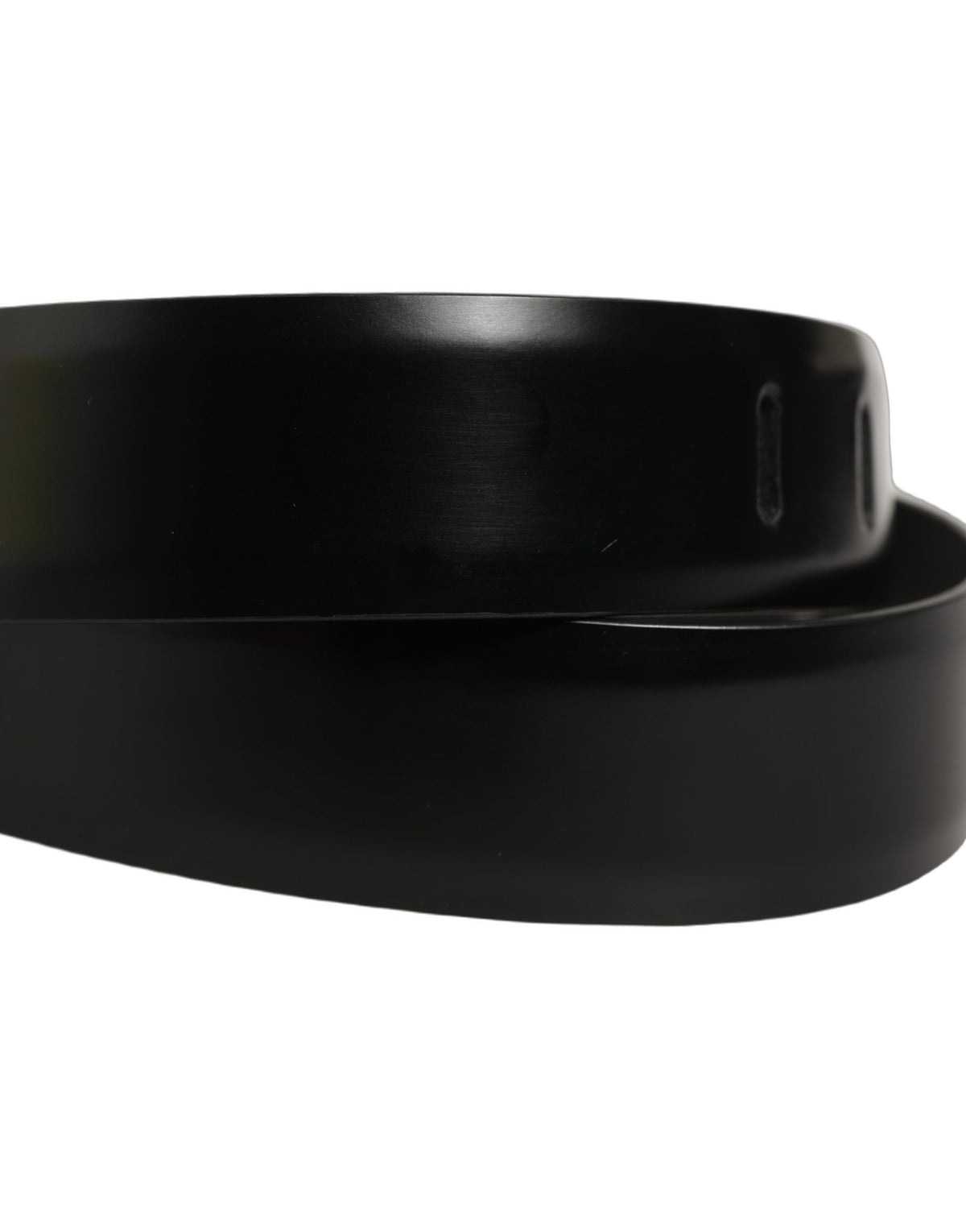Dolce & Gabbana Black Leather Silver Tone Metal Buckle Men's Belt (Pre-Owned)