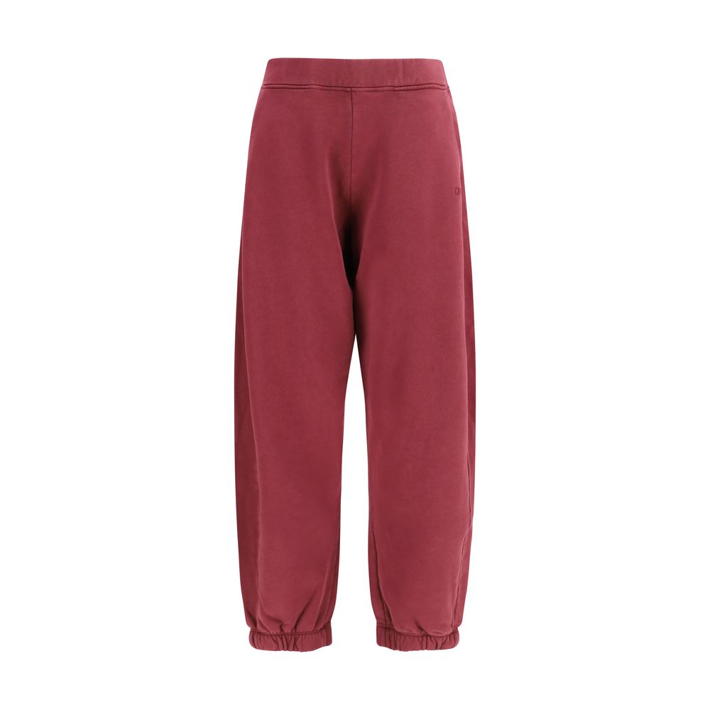 Off-White Purple Cotton Casual Women's Pants