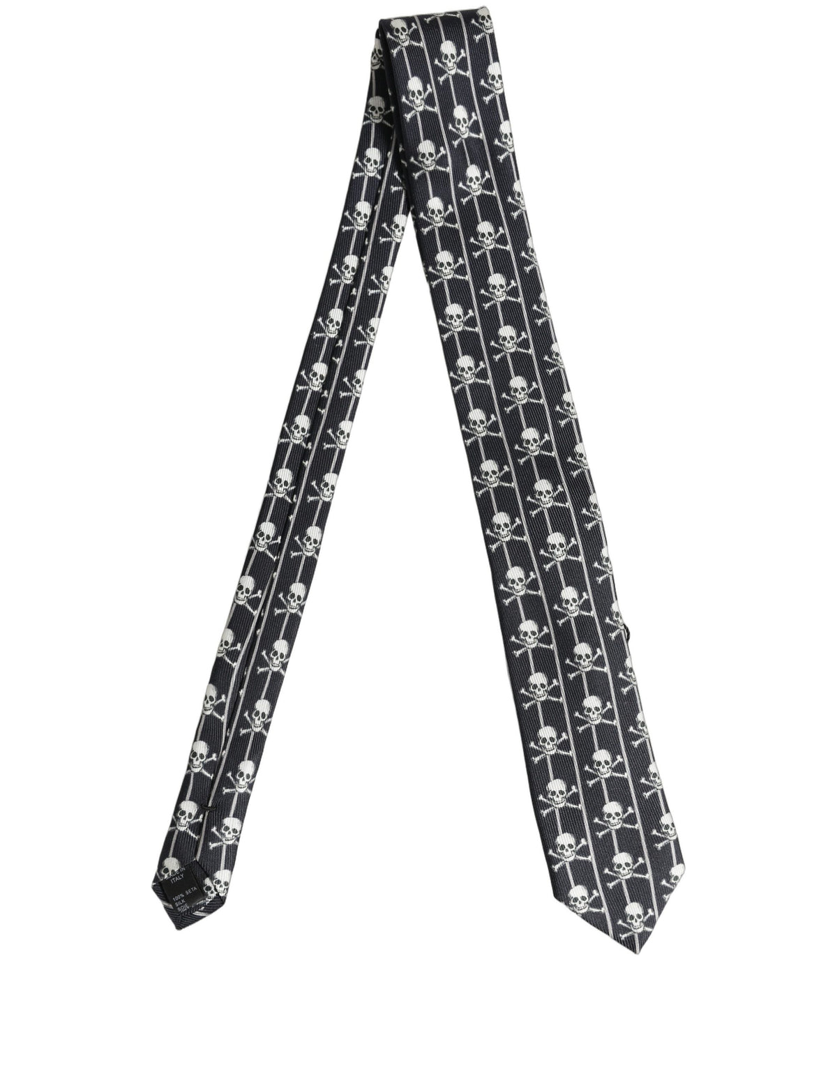Dolce & Gabbana Men Black Silk Skull Fantasy Adjustable Men'sd NeckMen's Men's Tie