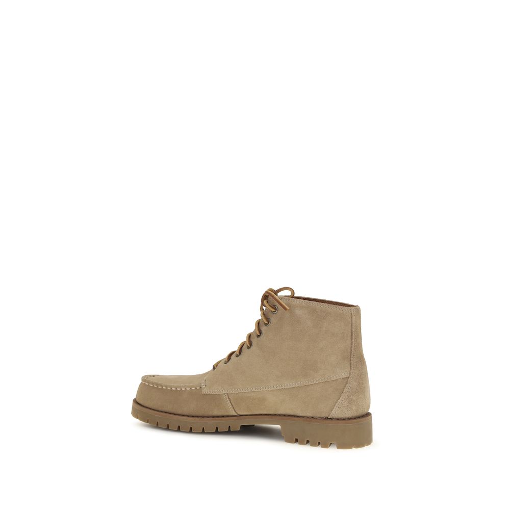 Sebago Beige Calf Leather Bos Taurus Lace-Up Men's Boots