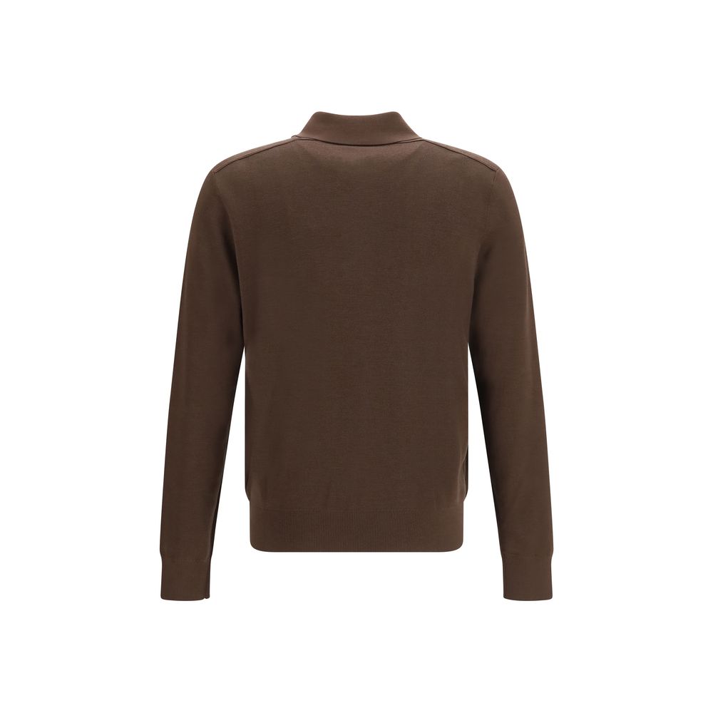 Burberry Brown Wool Oves Aries Dress Men's Shirt