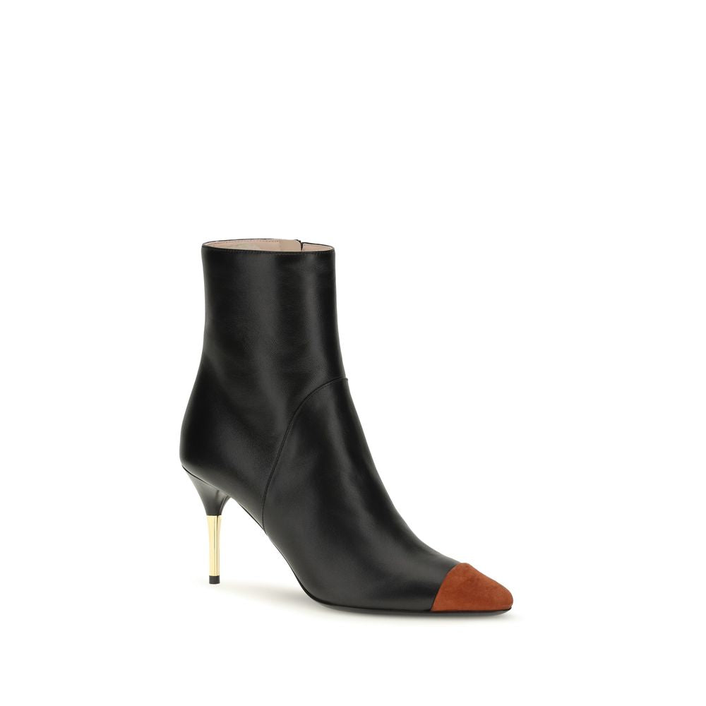 Valentino Garavani Black Calf Leather Bos Taurus Ankle Women's Boots