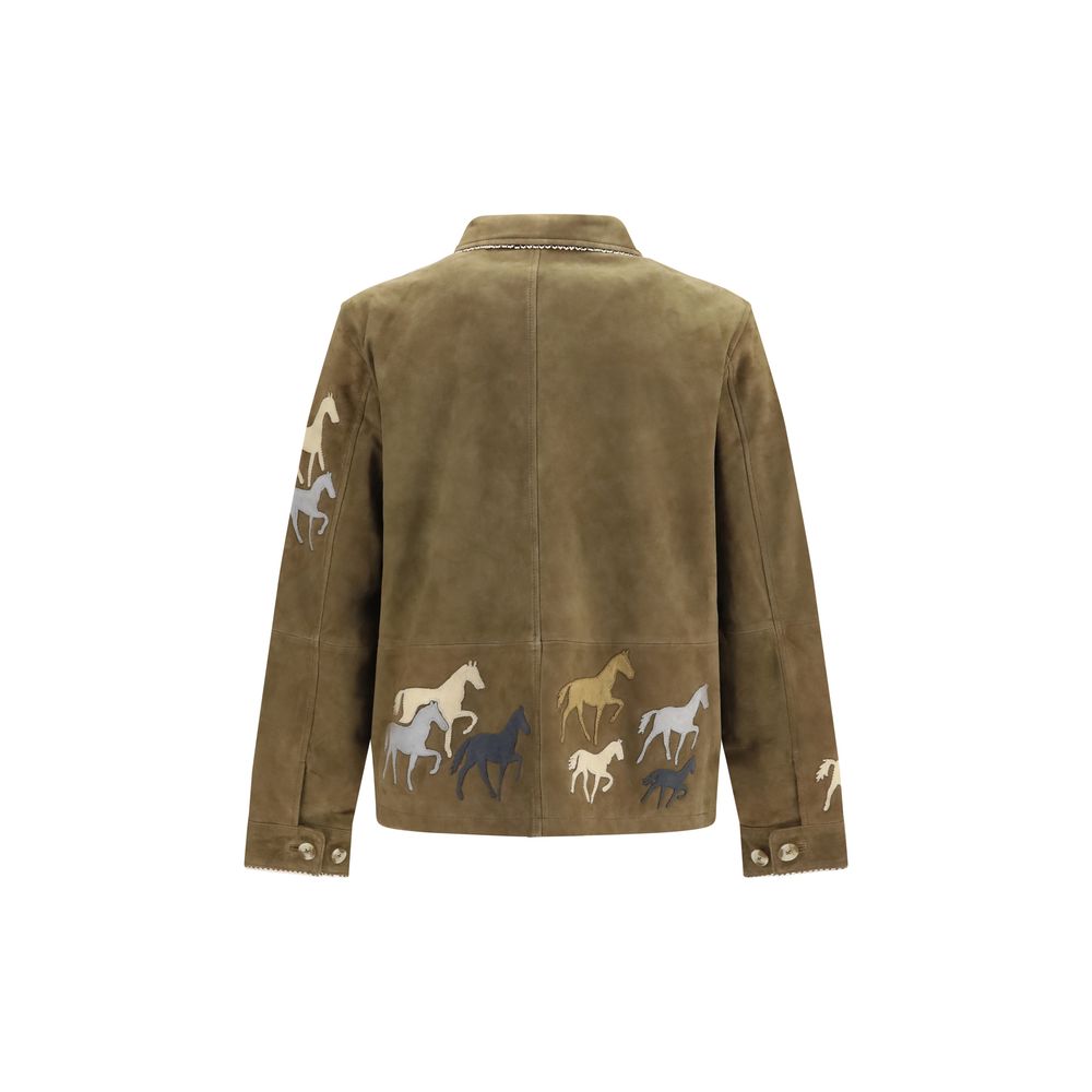 Baziszt Brown Suede Leather Full-Length Men's Jacket