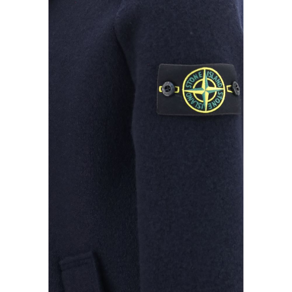Stone Island Blue Wool Oves Aries Men's Jacket