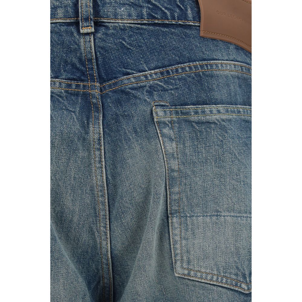 Our Legacy Blue Cotton Relaxed Fit Men's Jeans